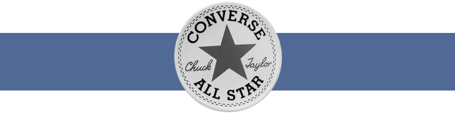 freigestelltes Converes Chuck Taylor All Star Logo, auf Retrolook getrimmt in Schwarz Weiß als Visualisierung für die über 100-jährige und authentische Firmengeschichte der Lifestyle-Mode-Marke Converse