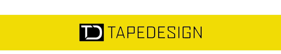 Tapedesign Logo als optische Untermalung für Markeninfos zu Tapedesign