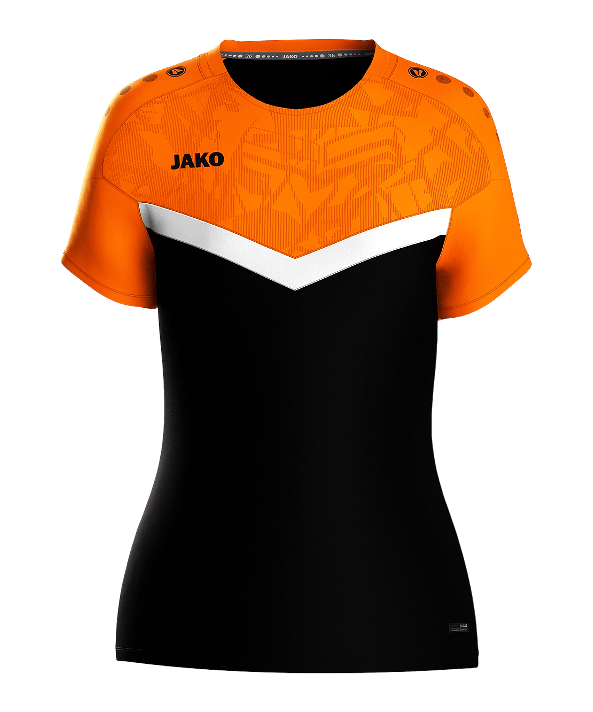 JAKO Icon T-Shirt Damen Schwarz Orange F807 - schwarz