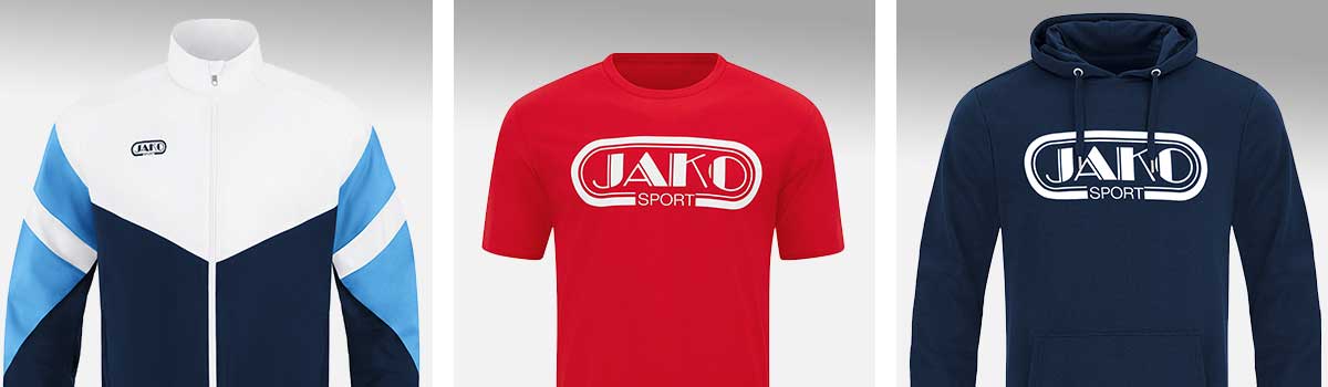 Detailansichten mit den Design-Besonderheiten der JAKO Retro-Kollektion