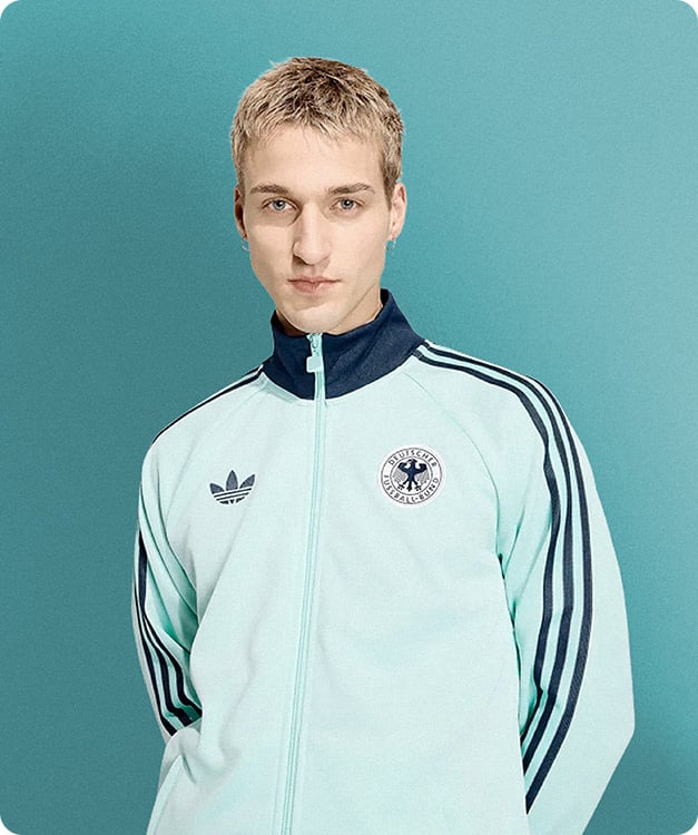 Mint green Germany retro track top with Adidas Trefoil and DFB eagle badge - Adidas Lifestyle collection at 11teamsports