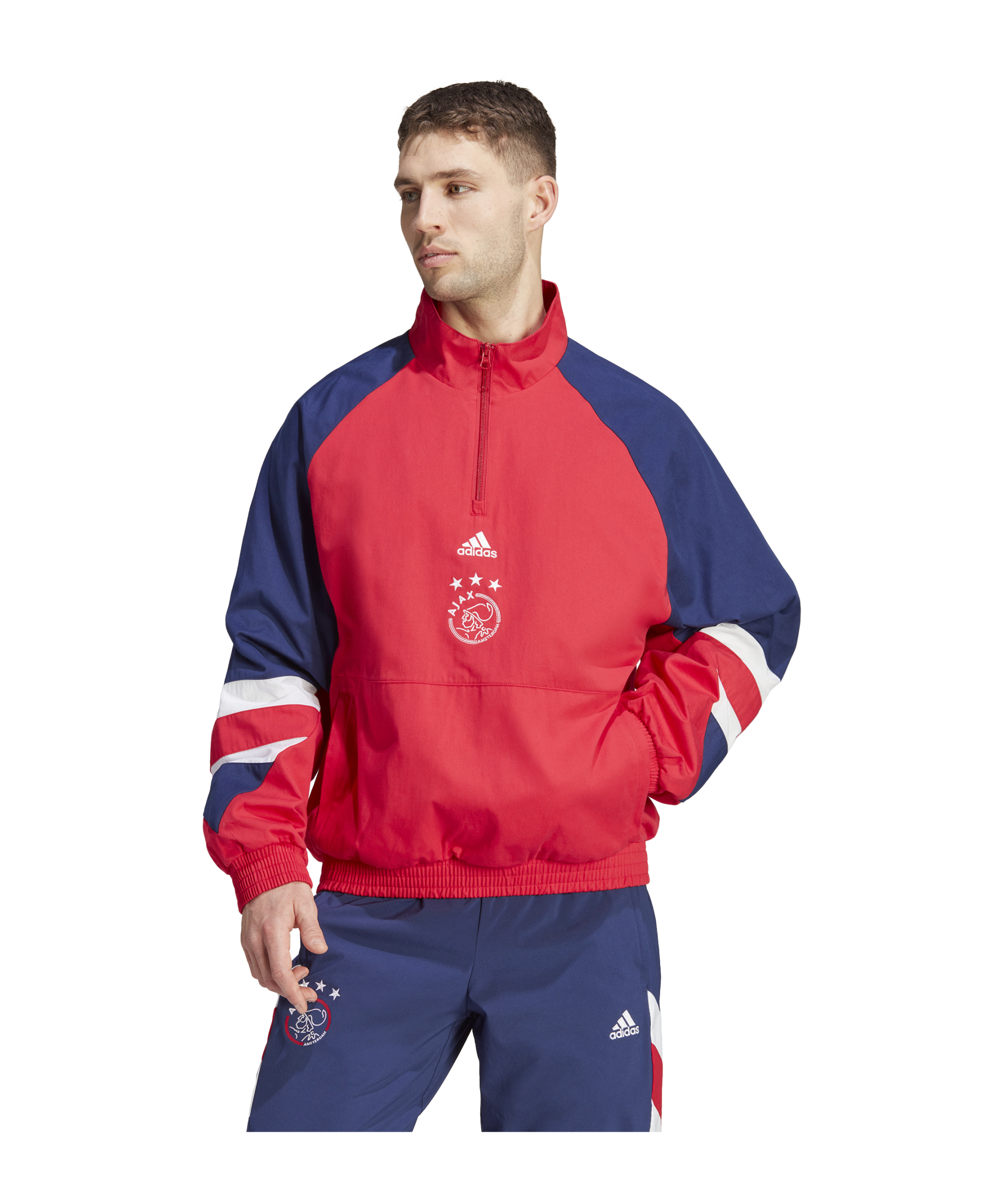 adidas Ajax Amsterdam Icon Tracktop Jacke Rot - rot