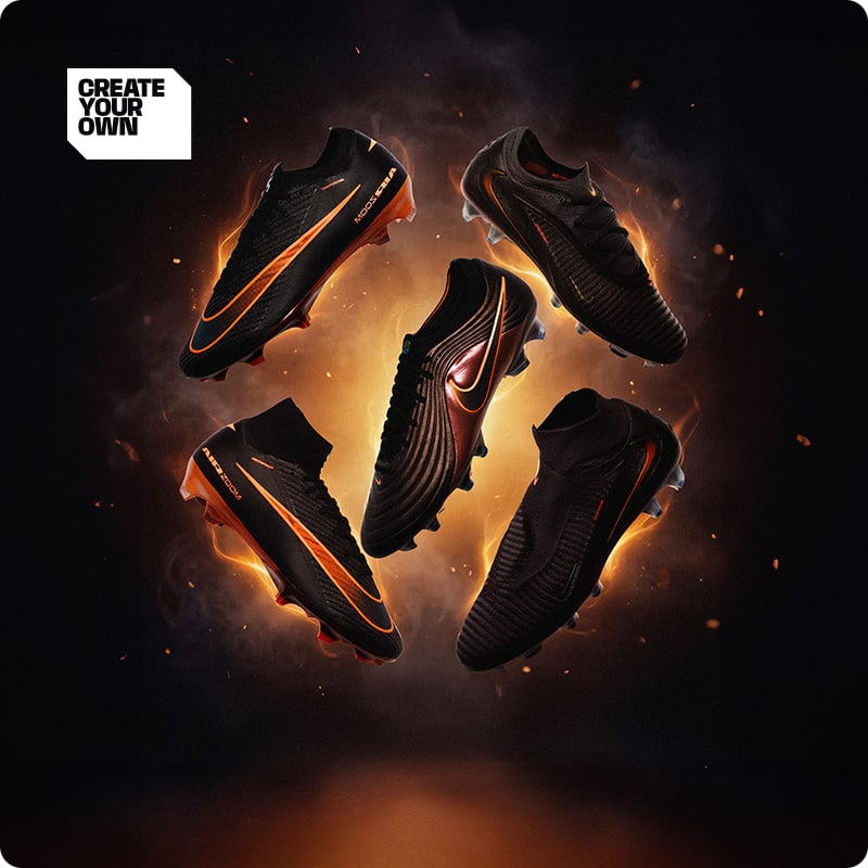 Nike Heat Up Pack black and orange football boot collection - Create Your Own custom boots at 11teamsports Variante 3 - Detail & Style-oriented (British):