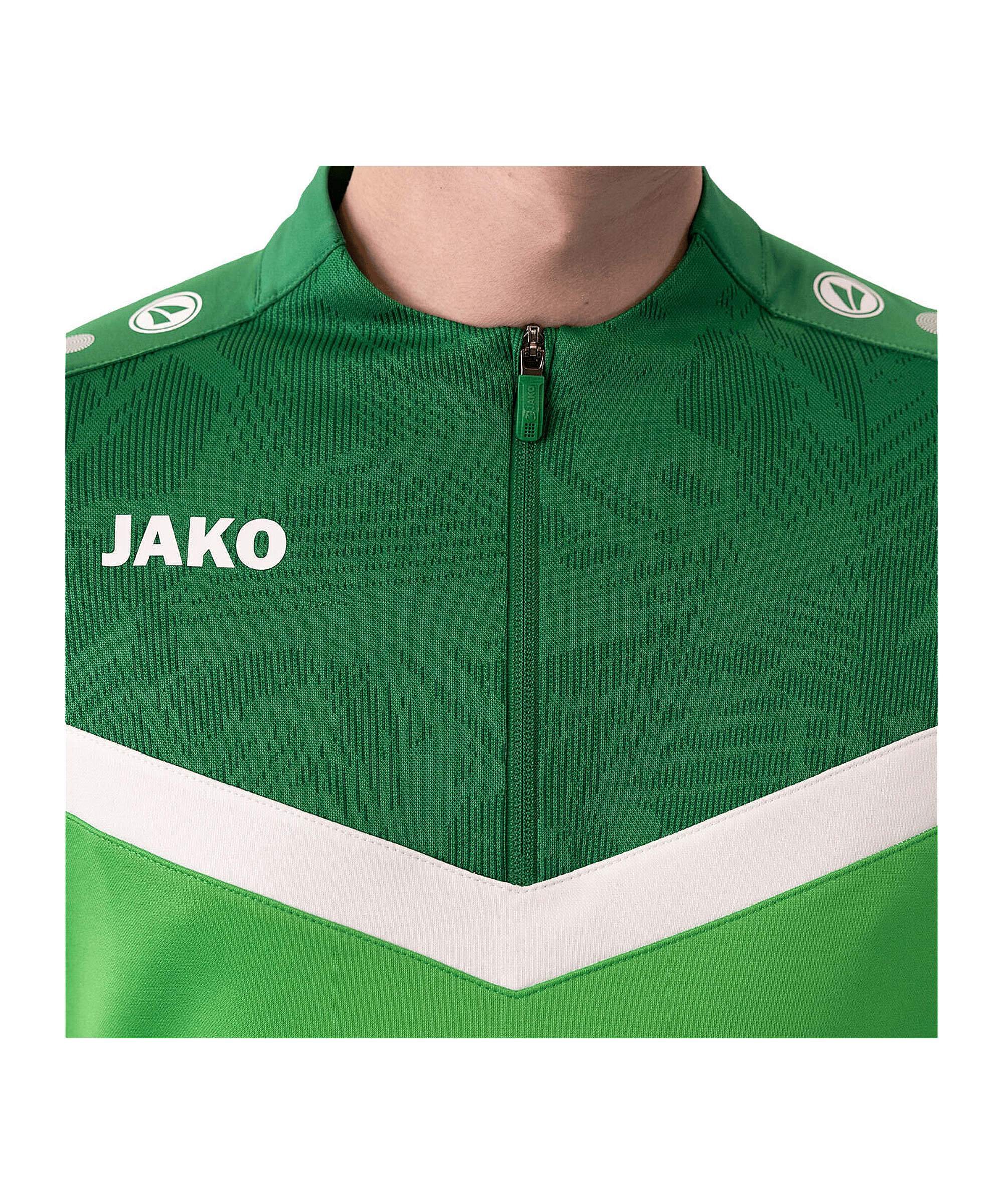 JAKO Iconic HalfZip Sweatshirt Kids Grün F222 - gruen