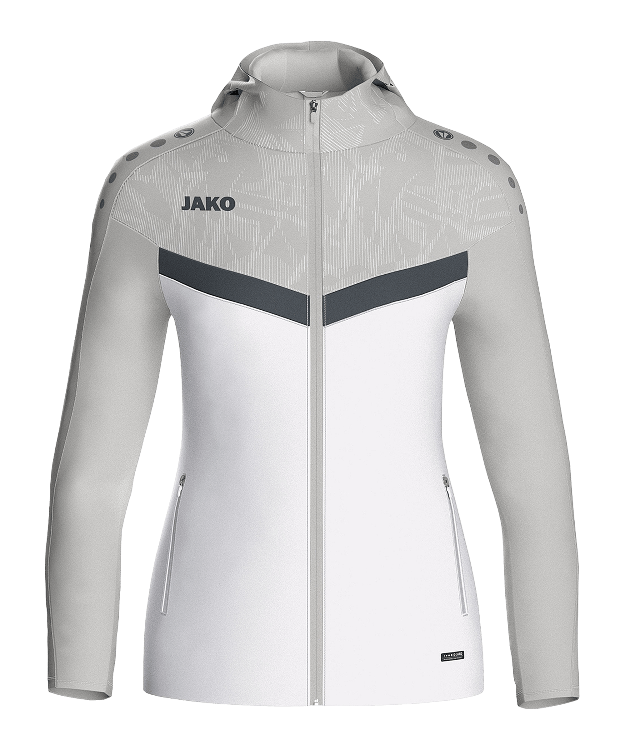 JAKO Icon Kapuzenjacke Damen Weiss Grau F016 - weiss