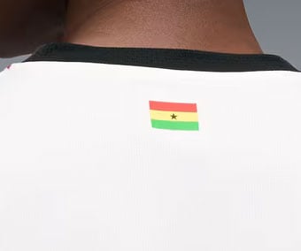 Ghanean flag as neck print in the back