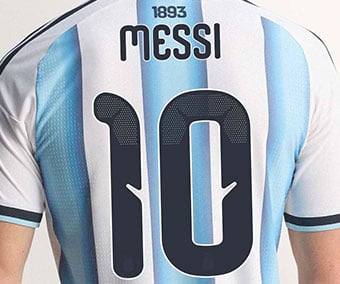 Messi 10 Name and Numbering on the back