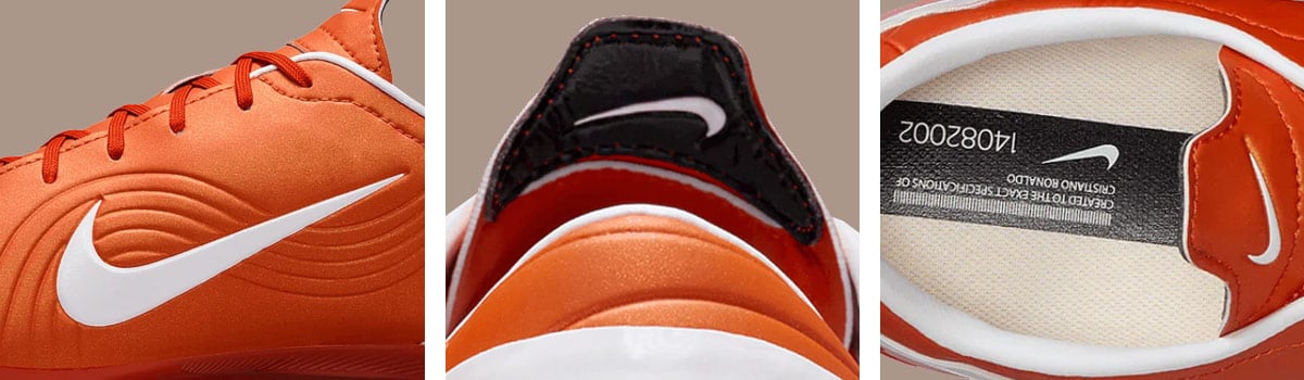 Banner zum NIke Vapor 1 Origin CR7 mit 3 Detailansichten des Nike Rasenfußballschuhs