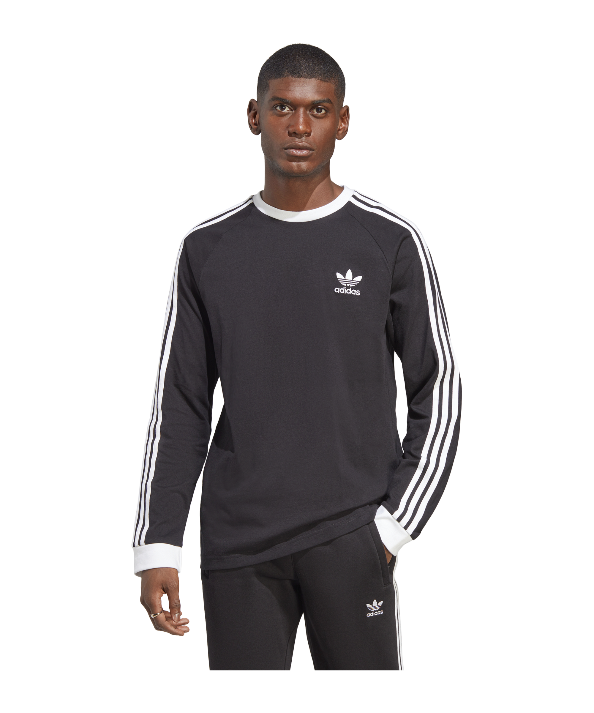 adidas Originals Adicolor Classics 3-Stripes Long Sleeve Tee Black - schwarz