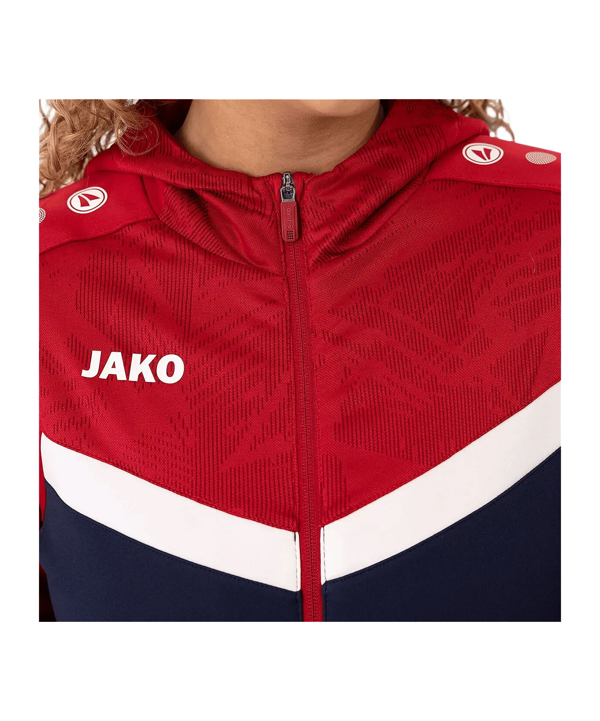 JAKO Icon Kapuzenjacke Damen Blau Rot F901 - blau