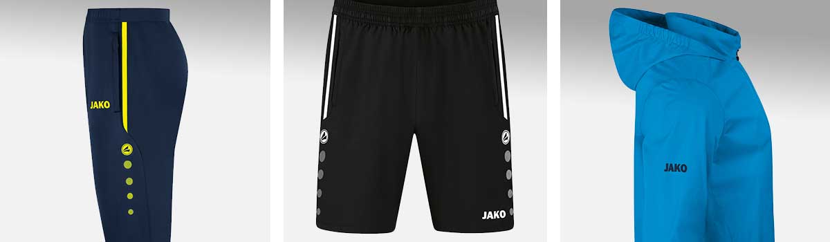 Detailansichten mit den Design-Besonderheiten der JAKO Allround-Kollektion