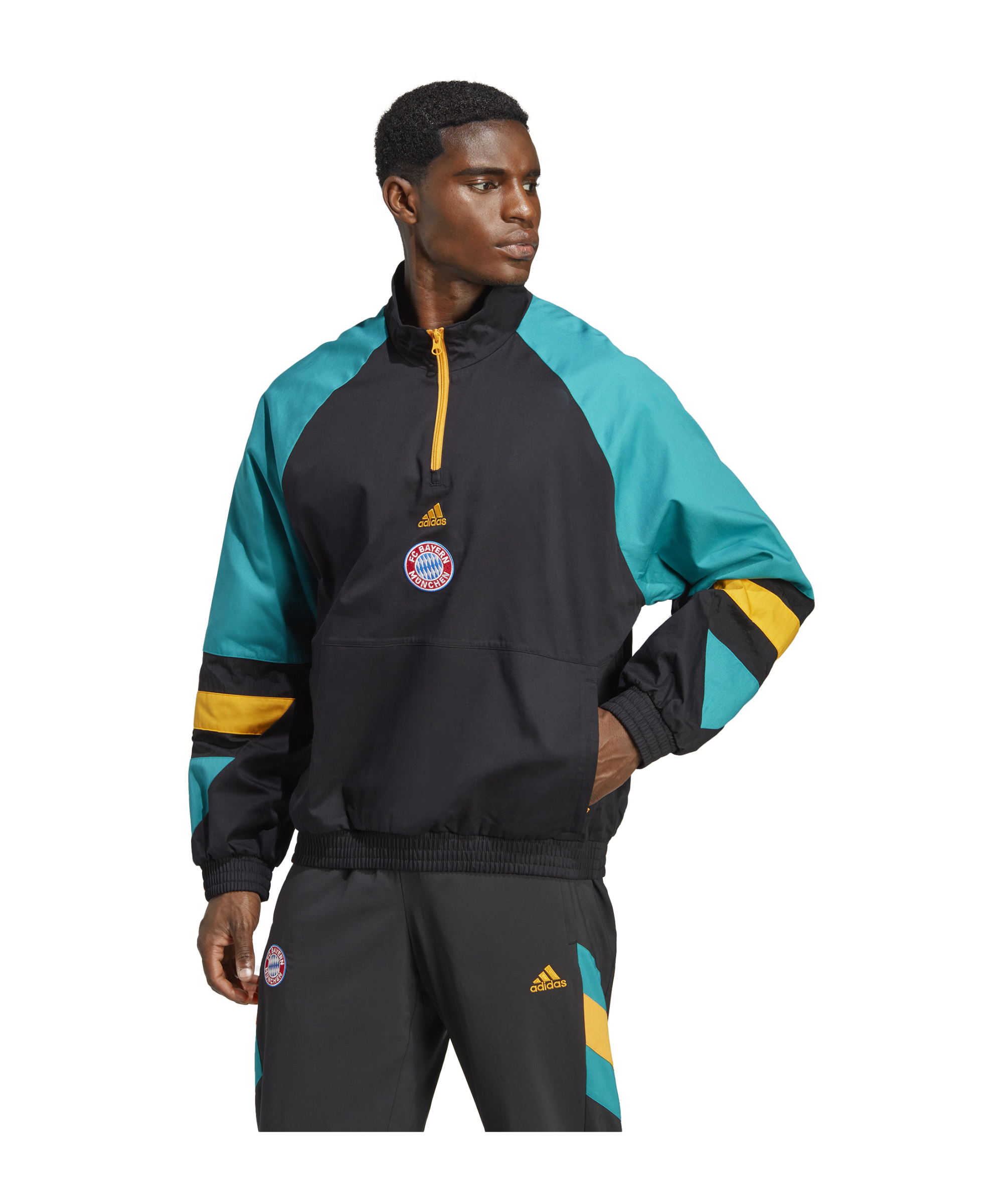 adidas FC Bayern München Icon Tracktop Jacke Schwarz - schwarz