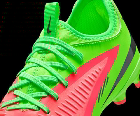 Closeup on lacing and elastic collar with pull tabs