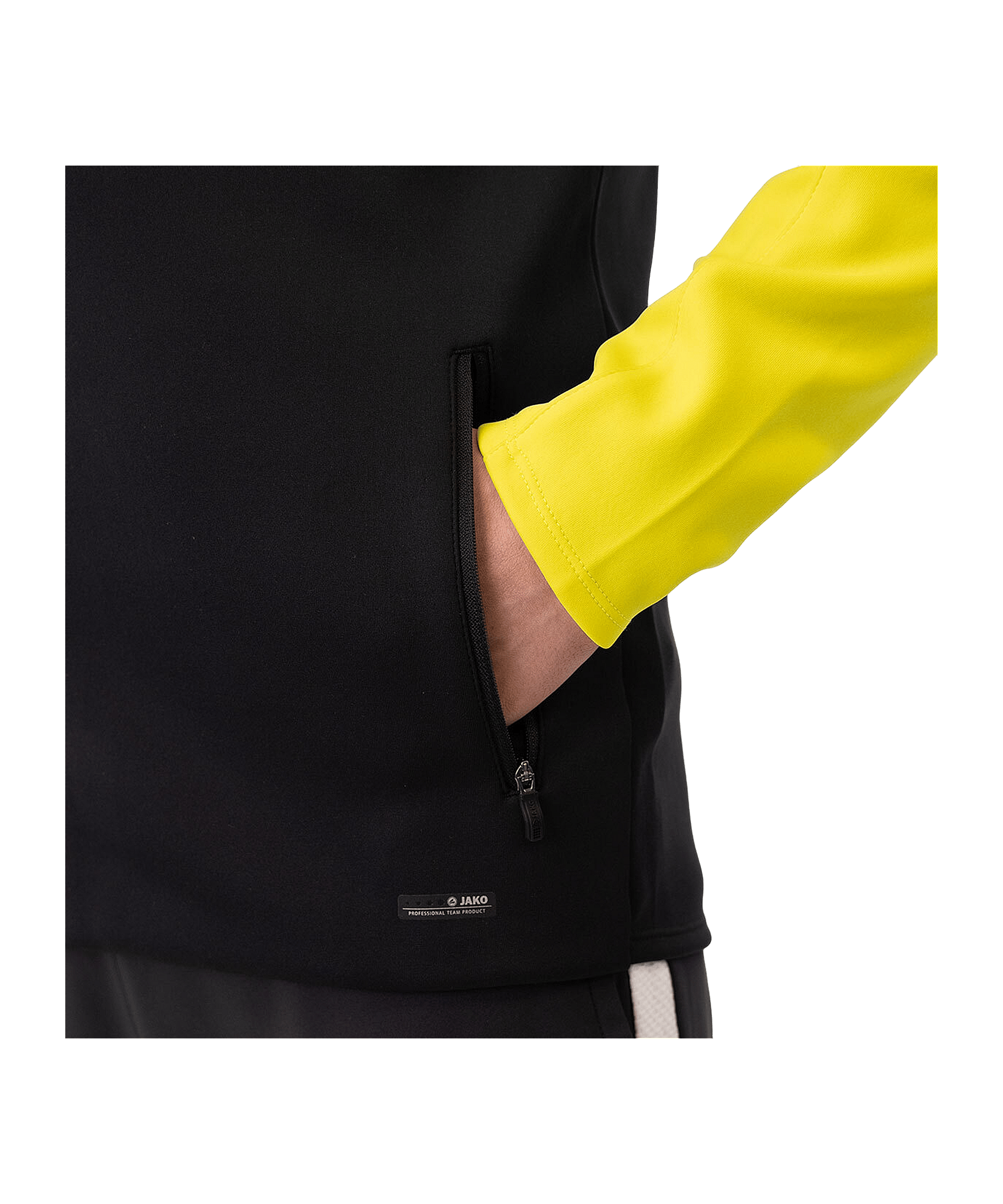 JAKO Iconic Kapuzenjacke Schwarz Gelb F808 - schwarz