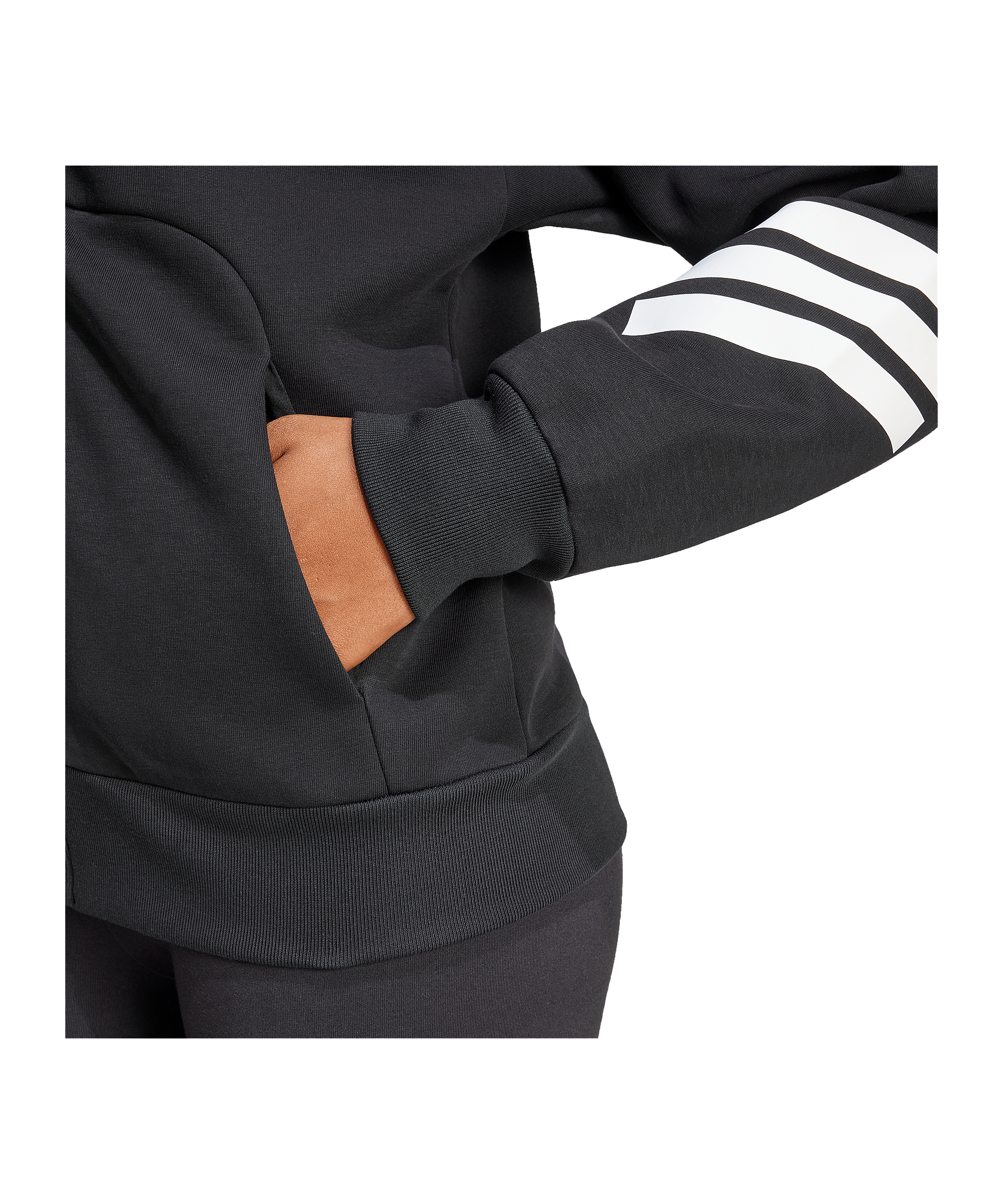 adidas Future Icons Three Stripes Kapuzenjacke Damen Schwarz - schwarz