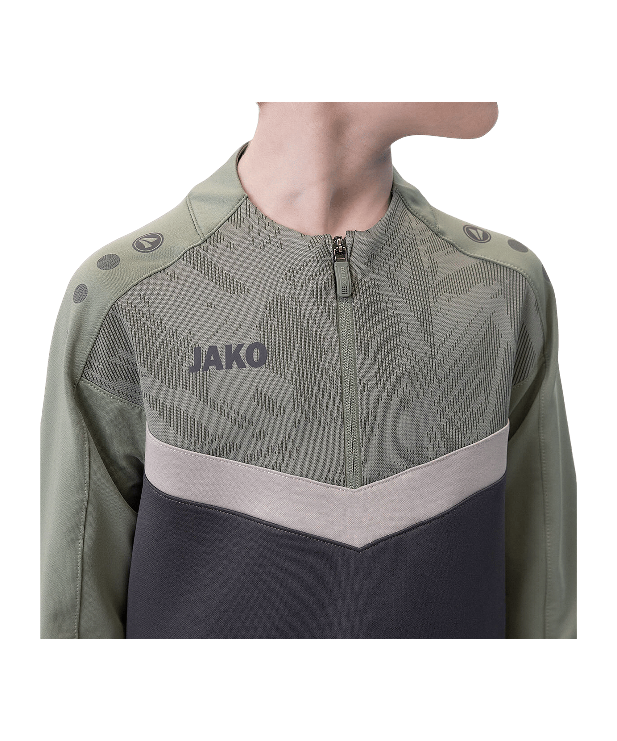 JAKO Iconic HalfZip Sweatshirt Kids Grau F852 - grau