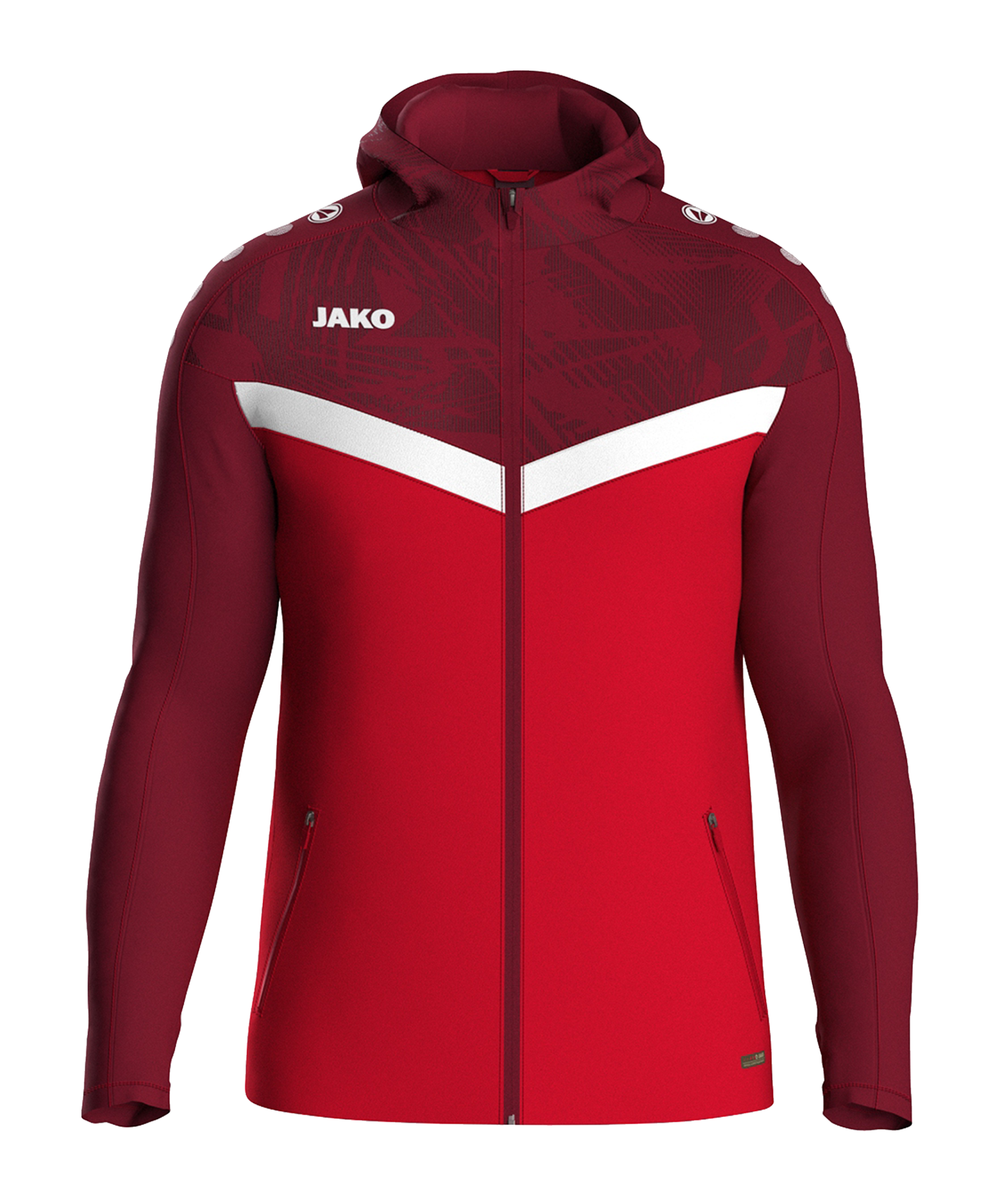 JAKO Iconic Kapuzenjacke Kids Rot F103 - rot