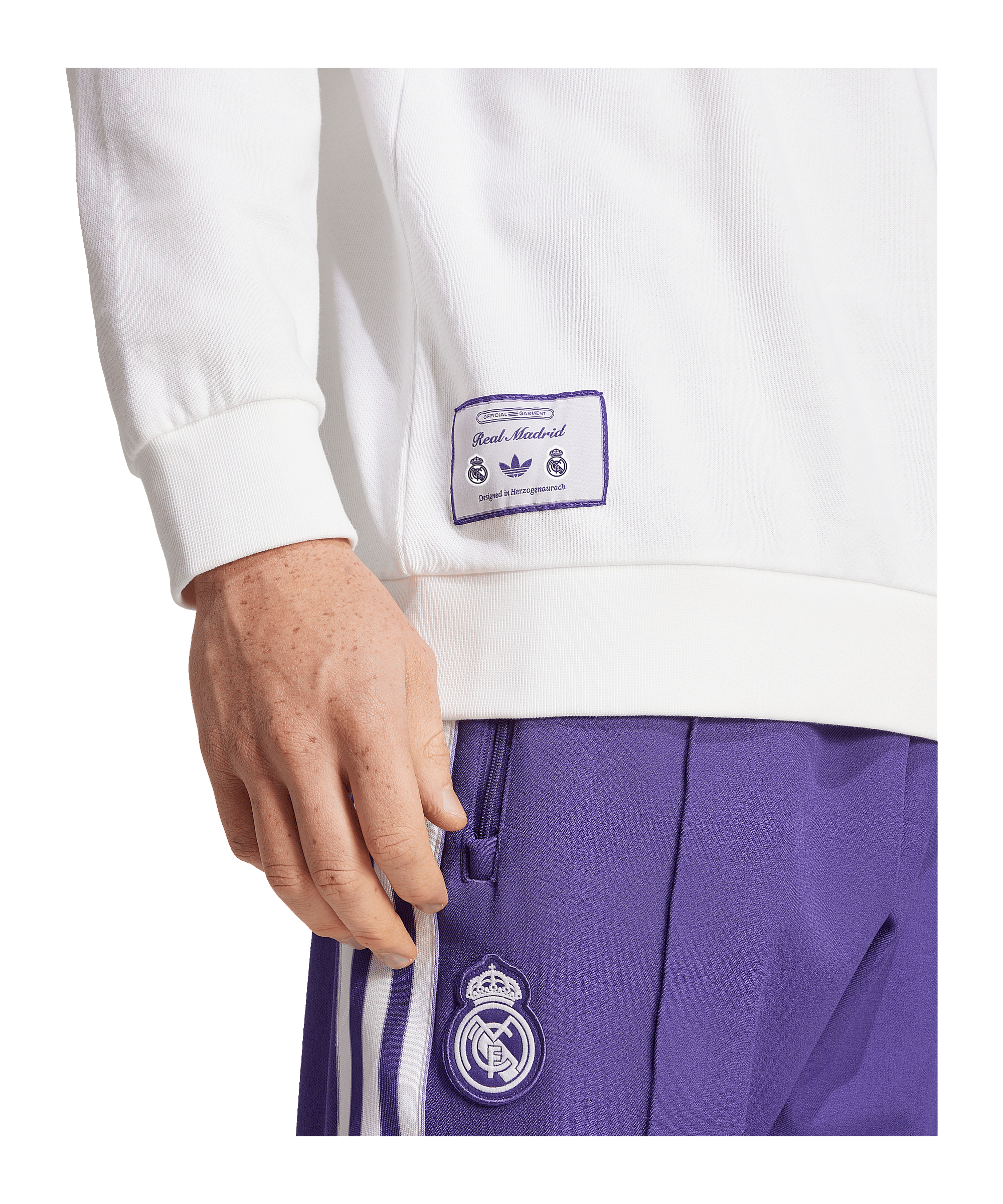 adidas Real Madrid Terrace Icon HalfZip Sweatshirt Weiss - weiss