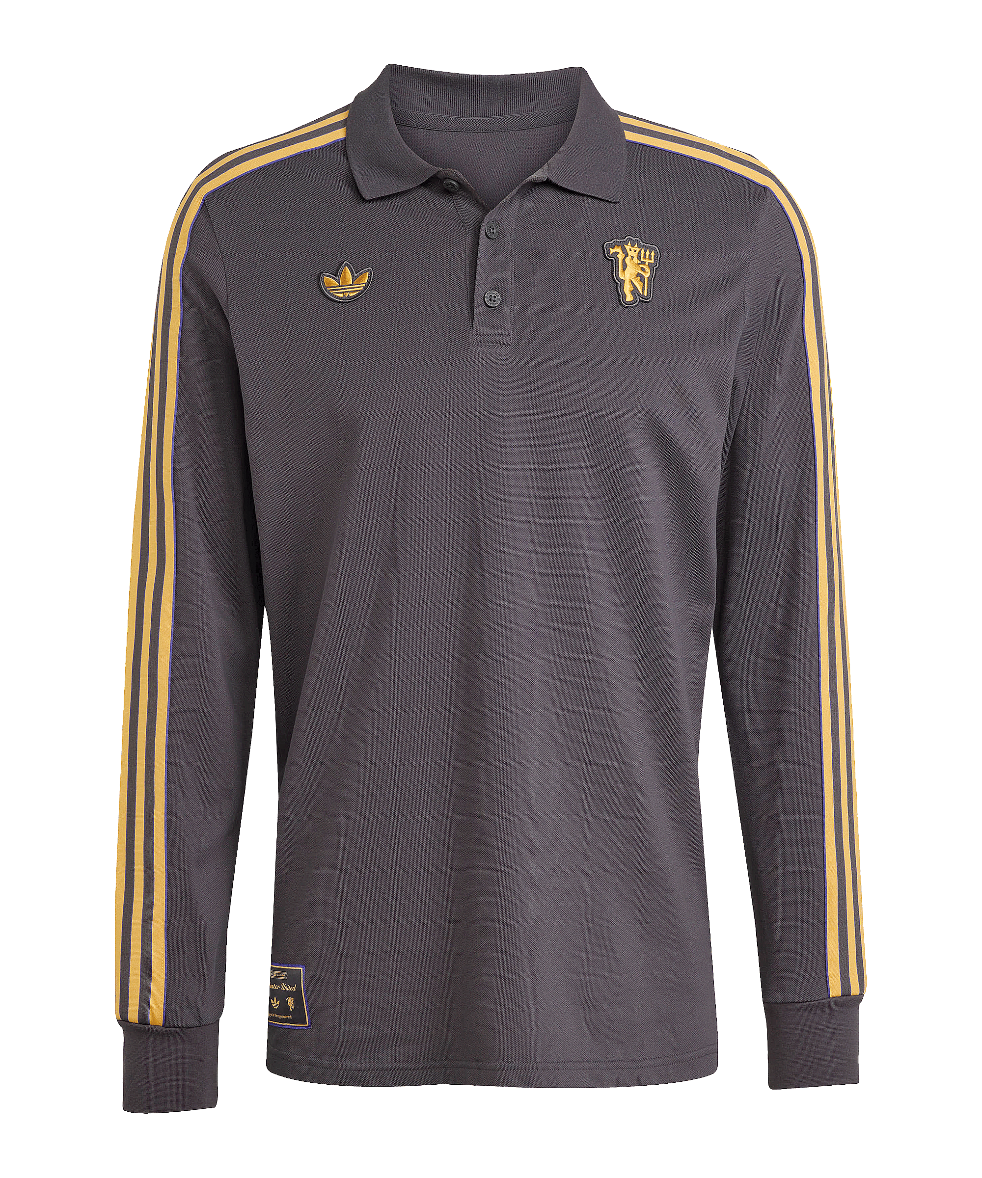 adidas Manchester United Icon Long Sleeve Polo Schwarz - schwarz