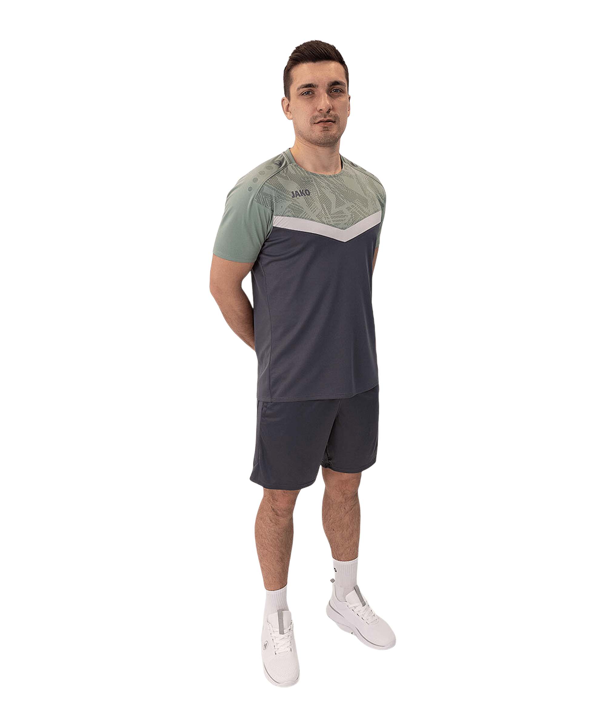 JAKO Iconic T-Shirt Grau Grün F852 - grau