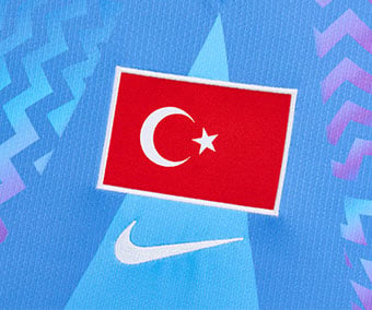 Turkey flag sewed on as patch, Swoosh embroidered