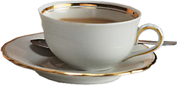 Kaffeetasse mit Goldrand als Symbol der Wiener Kaffeehauskultur