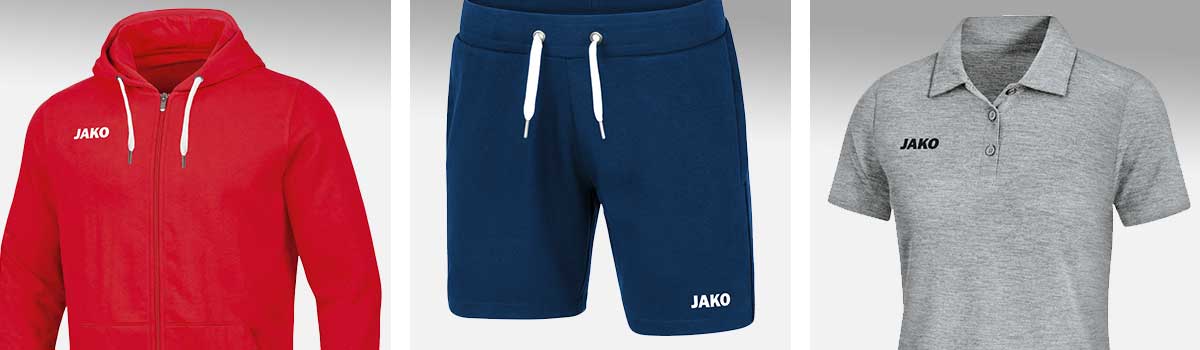 Detailansichten mit den Design-Besonderheiten der JAKO Base-Kollektion