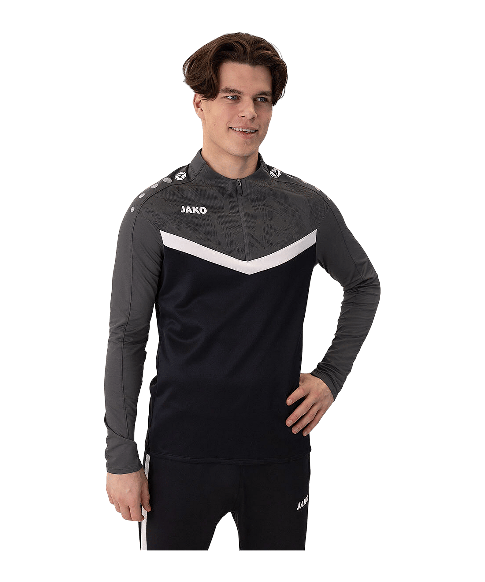 JAKO Iconic HalfZip Sweatshirt Schwarz F801 - schwarz