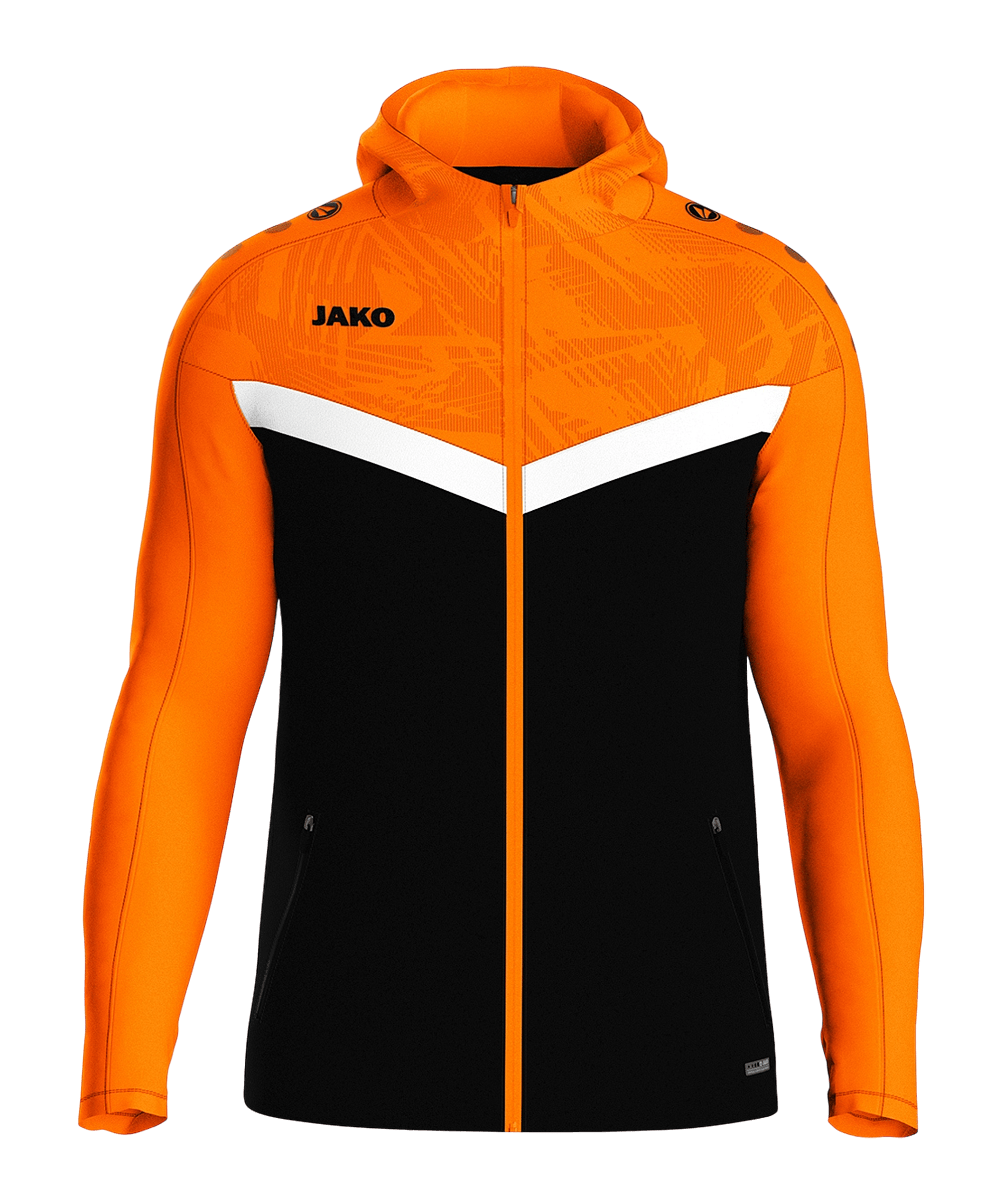 JAKO Icon Kapuzenjacke Schwarz Orange F807 - schwarz
