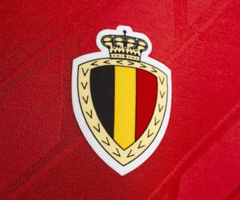 Traditional RBFA federation shield emblem heat transferred on chest left