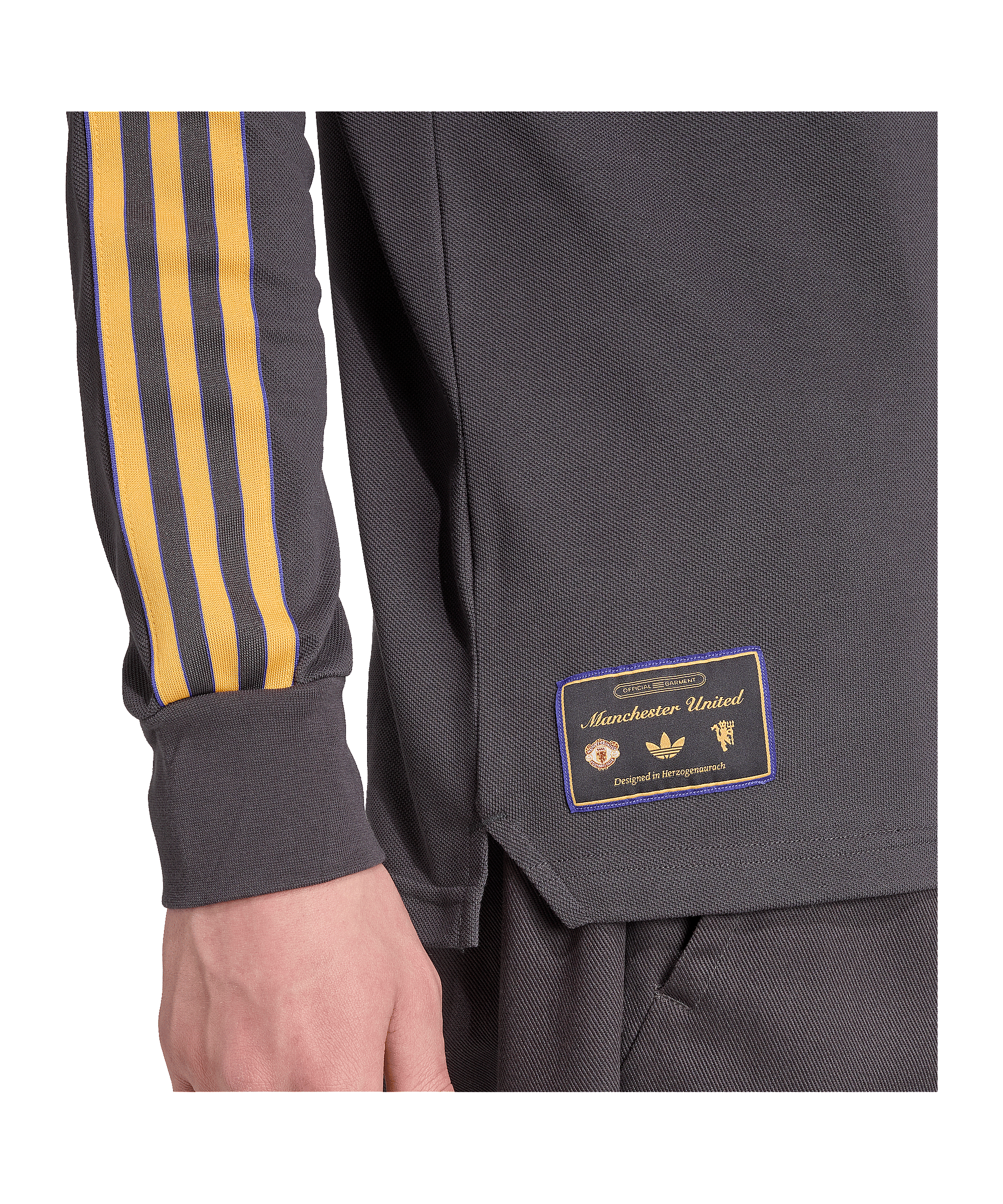 adidas Manchester United Icon Long Sleeve Polo Schwarz - schwarz