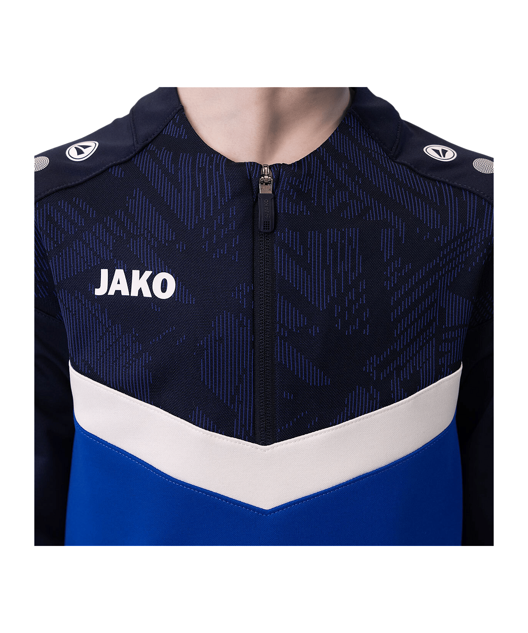JAKO Iconic HalfZip Sweatshirt Kids Blau F403 - blau