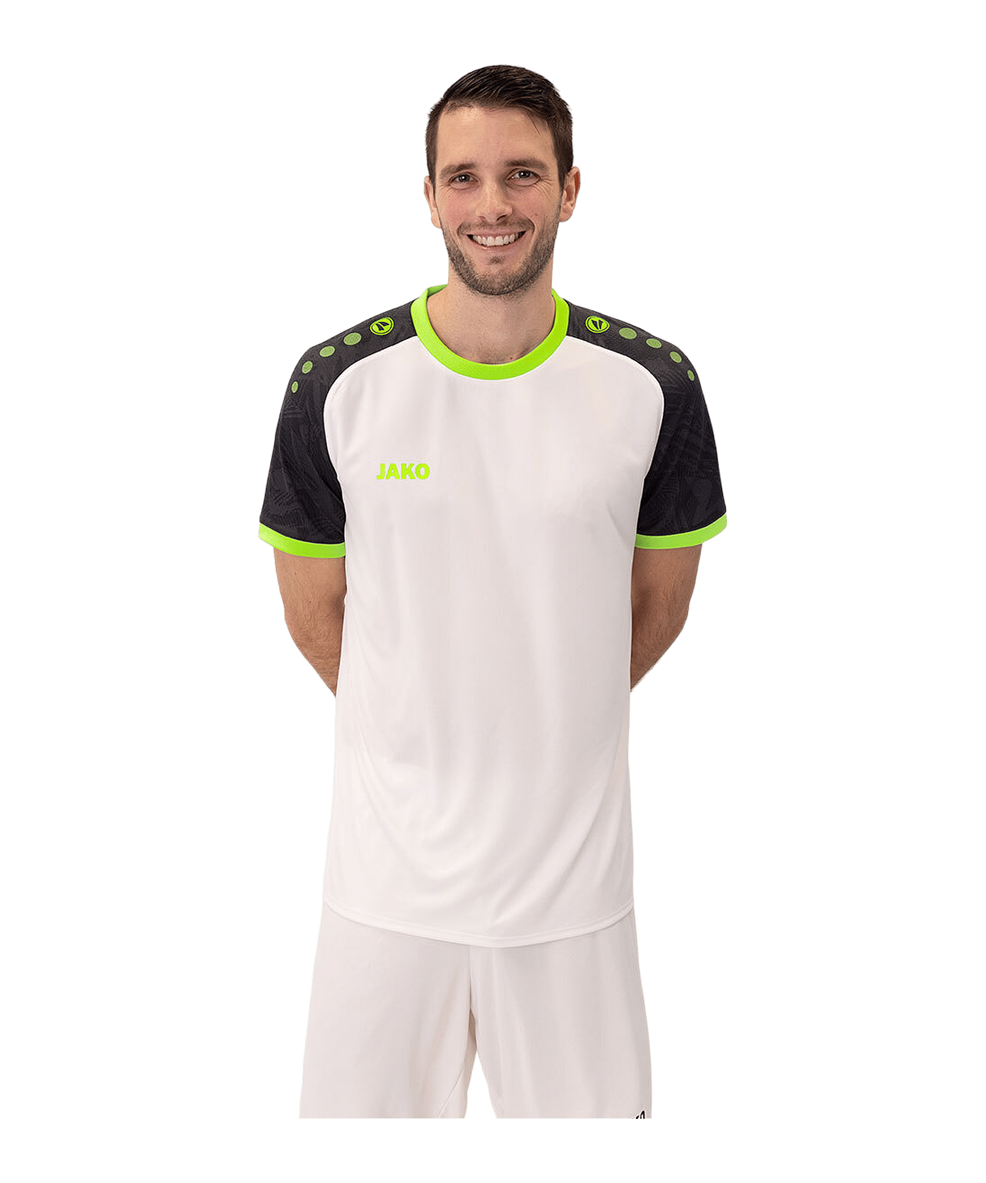 JAKO Iconic Trikot Weiss Schwarz Grün F014 - weiss