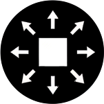Nach au&szlig;en zeigende Pfeile Icon
