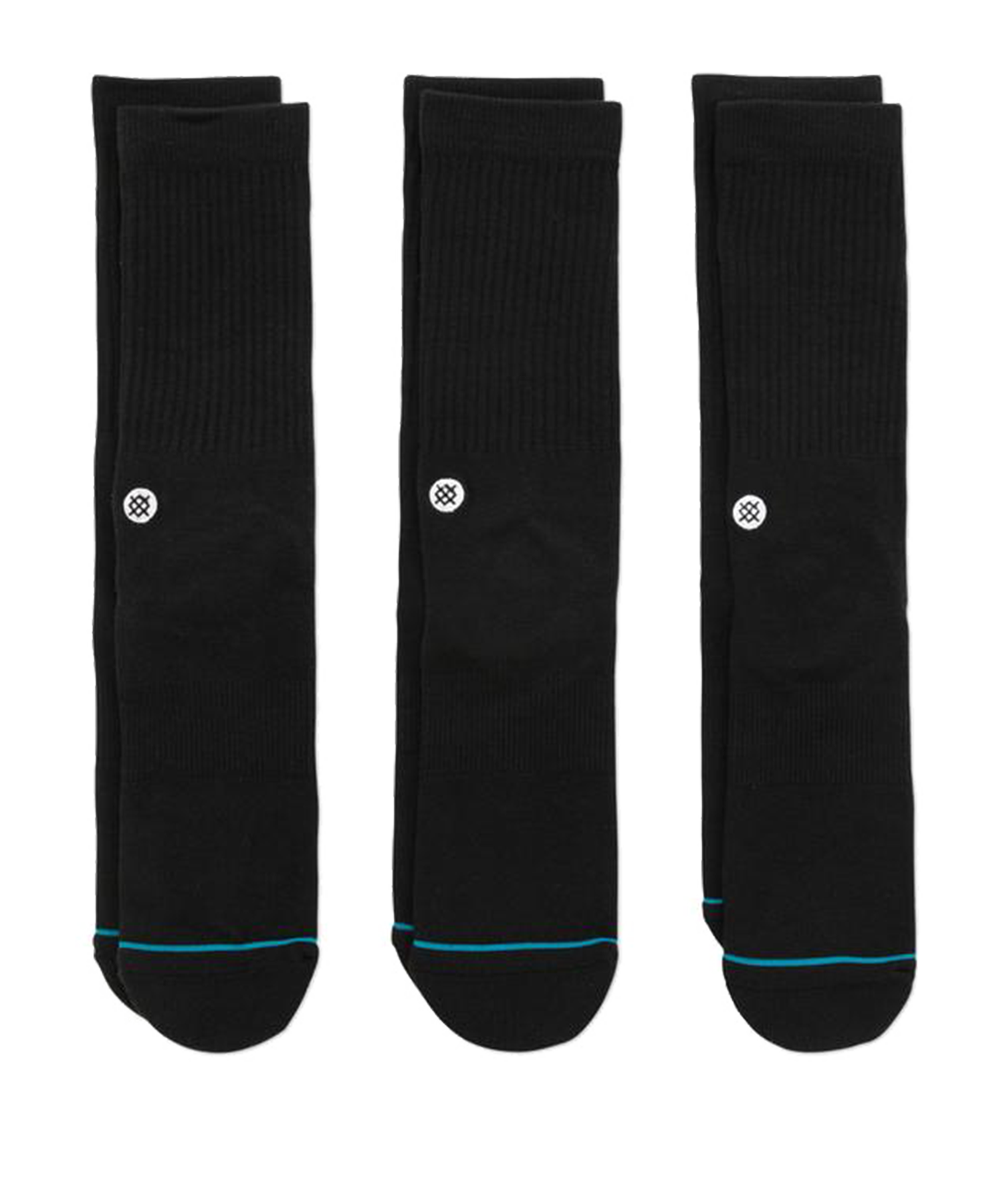 Stance Uncommon Solids Icon Socks 3er Pack Schwarz - schwarz