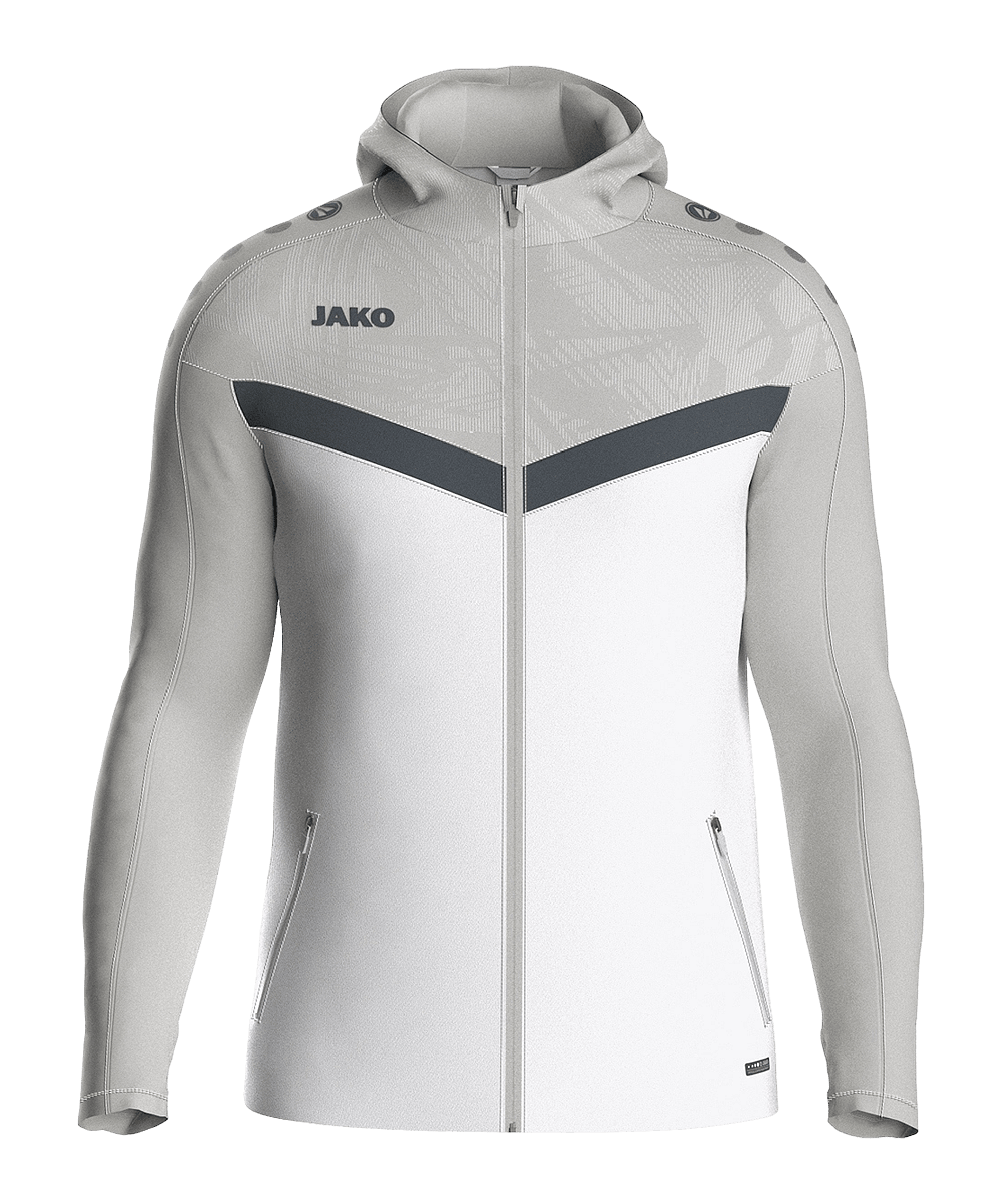 JAKO Icon Kapuzenjacke Weiss Grau F016 - weiss