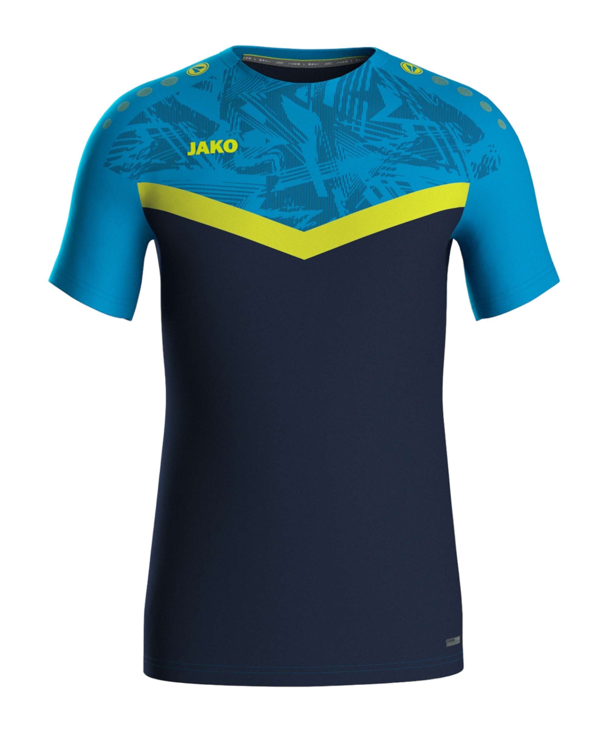 JAKO Iconic T-Shirt Blau Gelb F914 - blau
