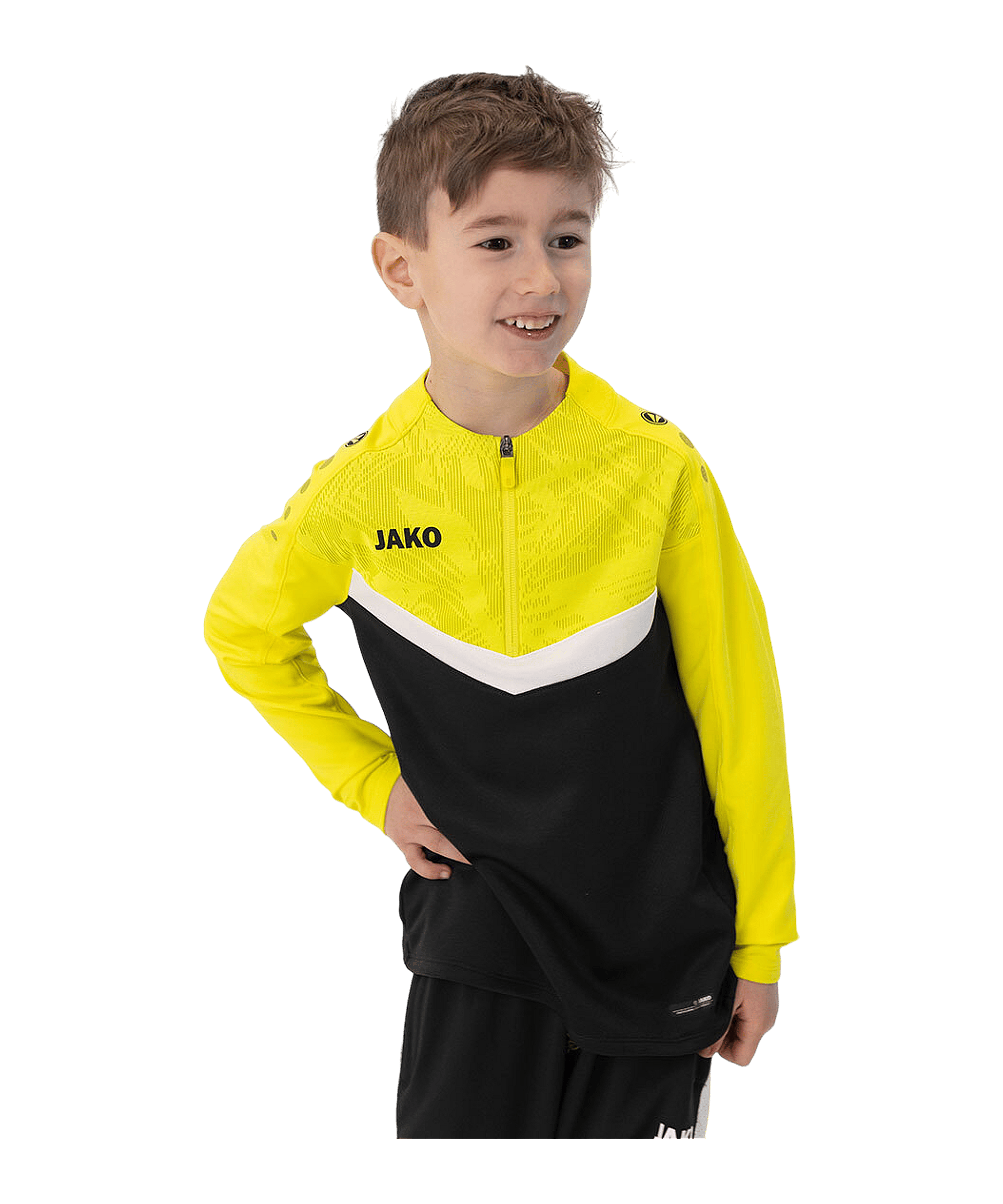 JAKO Iconic HalfZip Sweatshirt Kids Schwarz F808 - schwarz