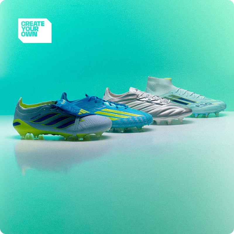 Adidas football boot collection with icy blue, silver and neon yellow details - Ice Cold Precision Pack at 11teamsports