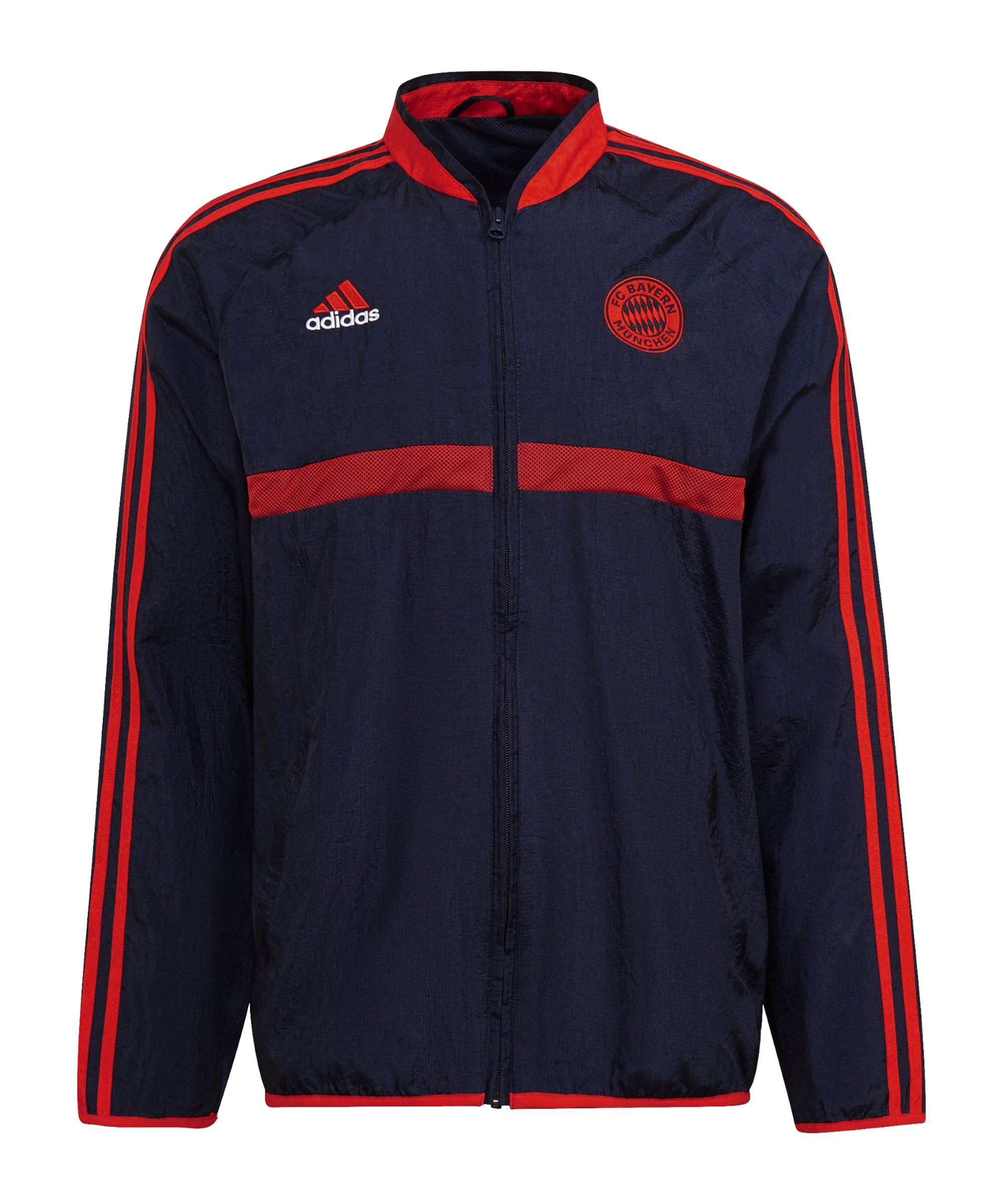 adidas FC Bayern München Icon Woven Jacke Blau - blau
