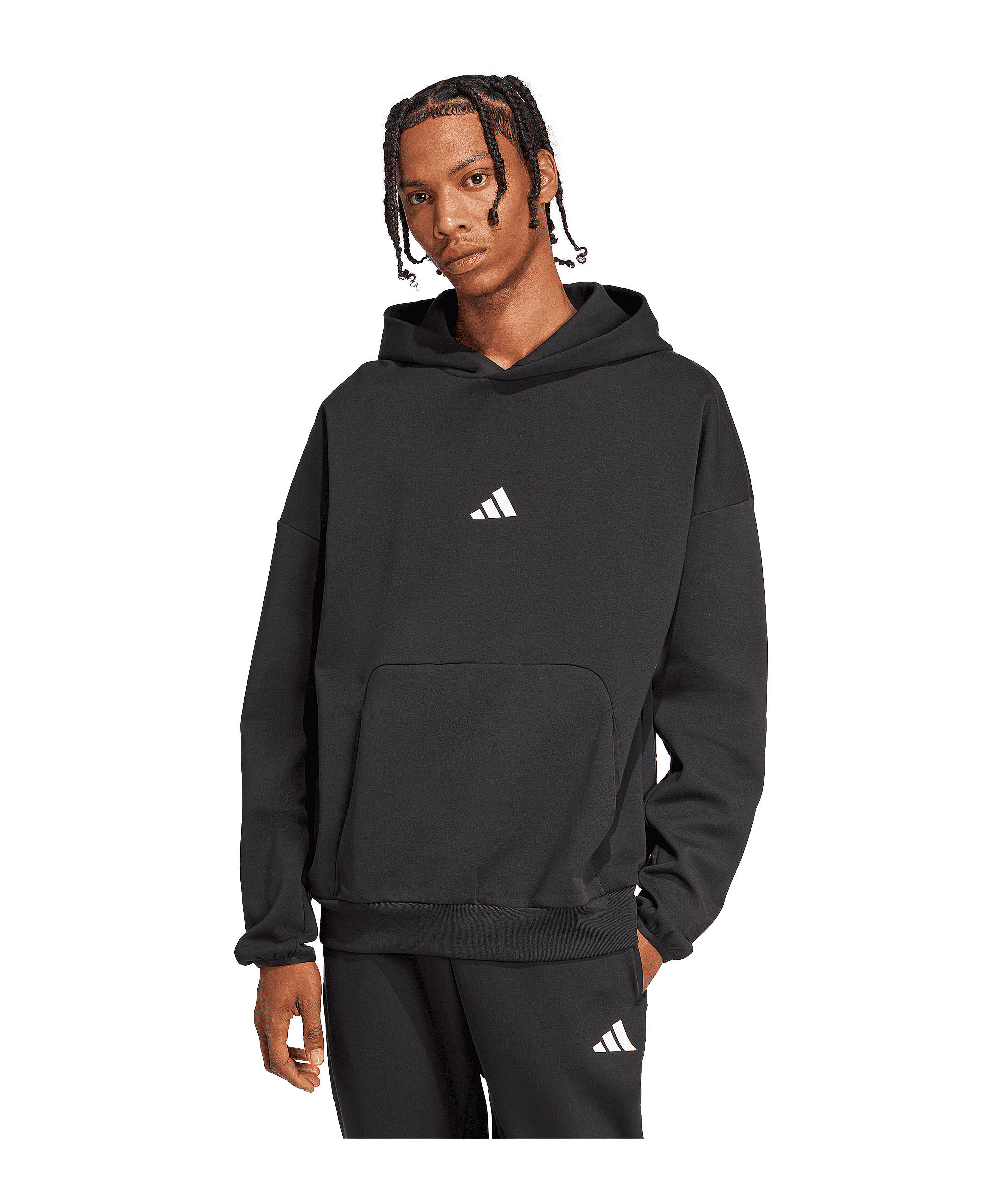 adidas Future Icon Small Logo Hoody Schwarz - schwarz