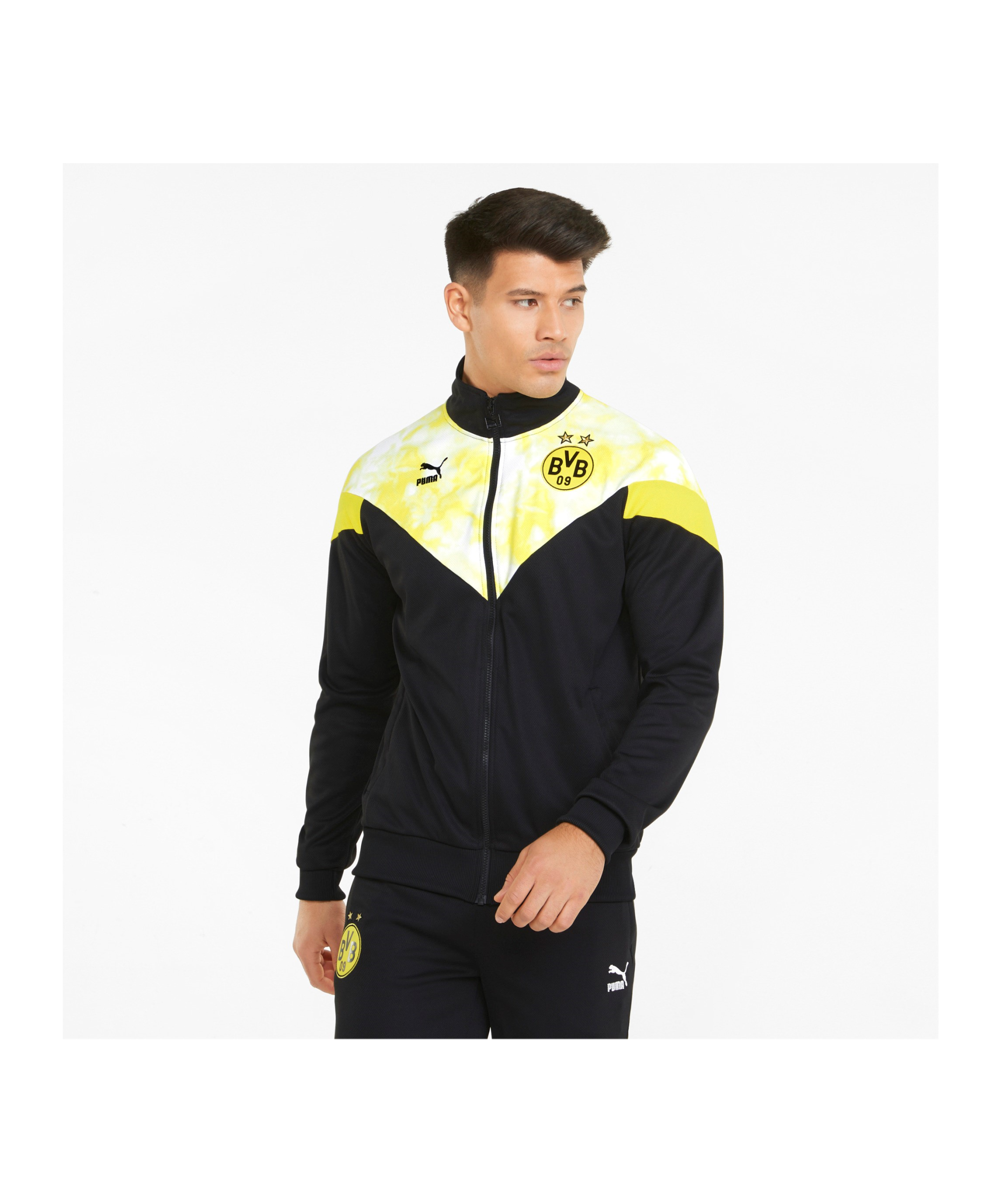 PUMA BVB Dortmund Iconic MCS Mesh Trainingsjacke Schwarz F02 - schwarz