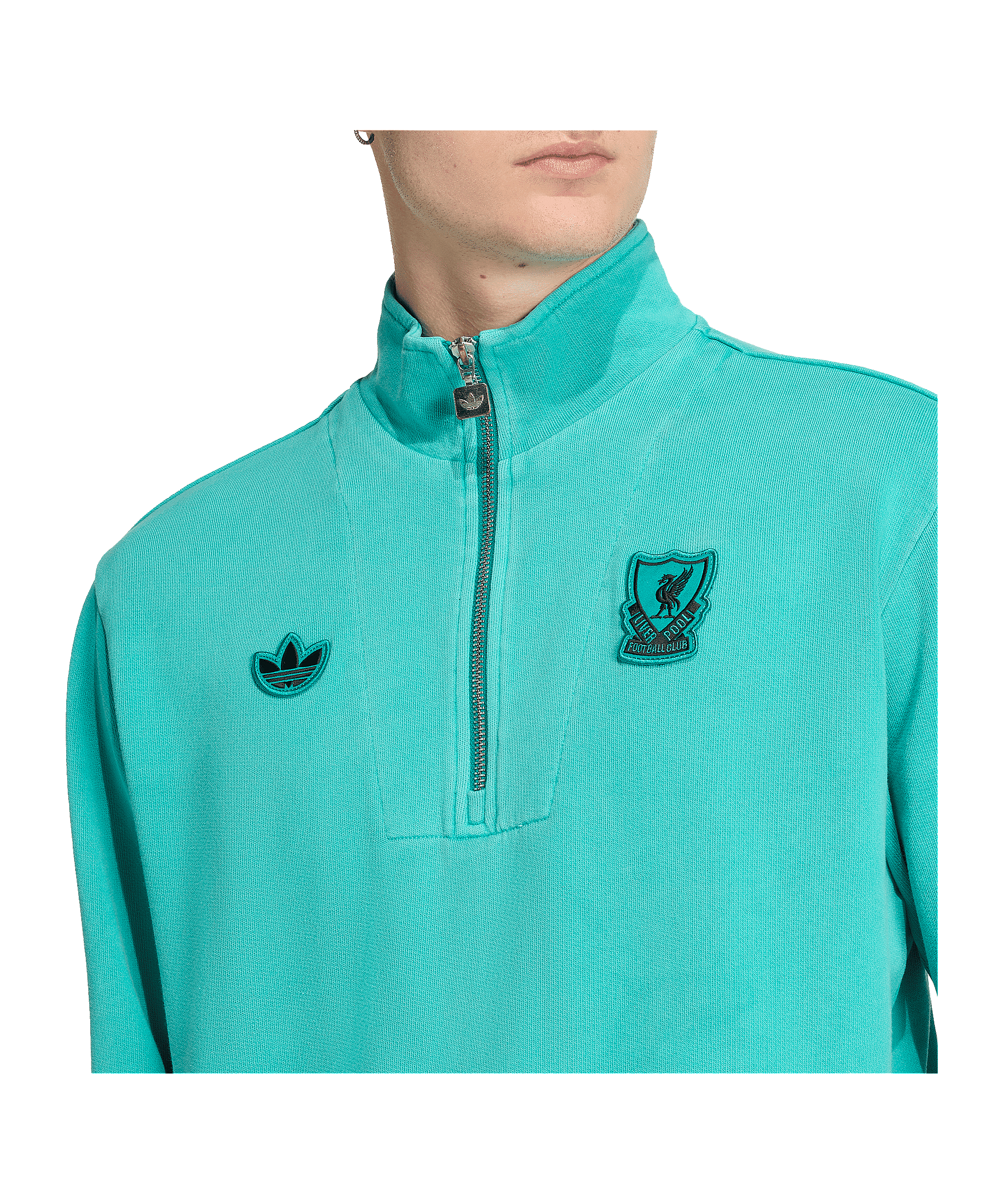 adidas FC Liverpool Icon Half Zip Sweatshirt Grün - gruen
