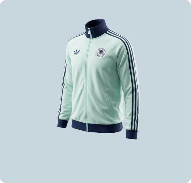 Light green Germany training jacket with Trefoil logo - Classic DFB retro track top at 11teamsports