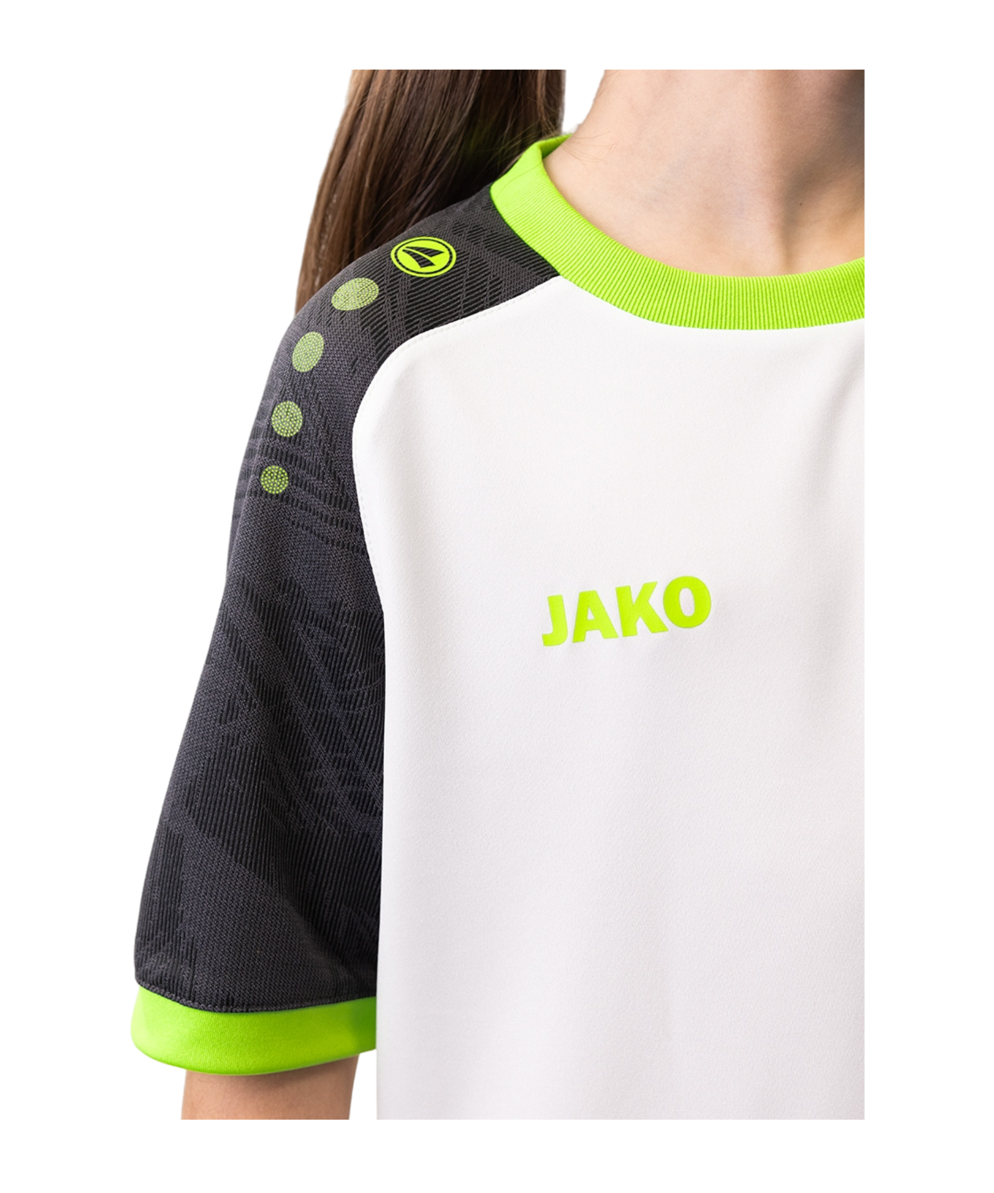 JAKO Iconic Trikot Kids Weiss Schwarz Grün F014 - weiss