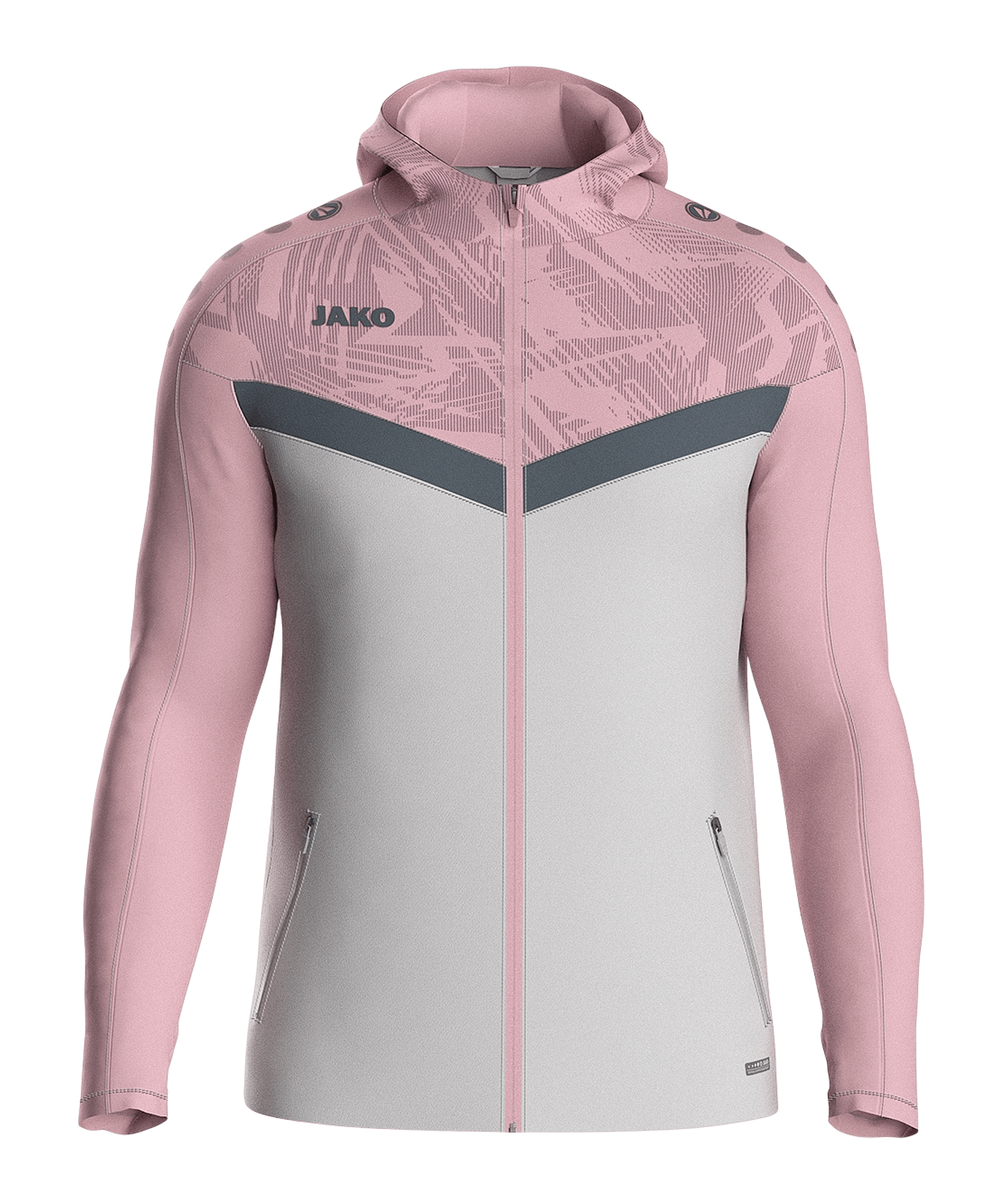 JAKO Icon Kapuzenjacke Kids Grau Pink F851 - grau