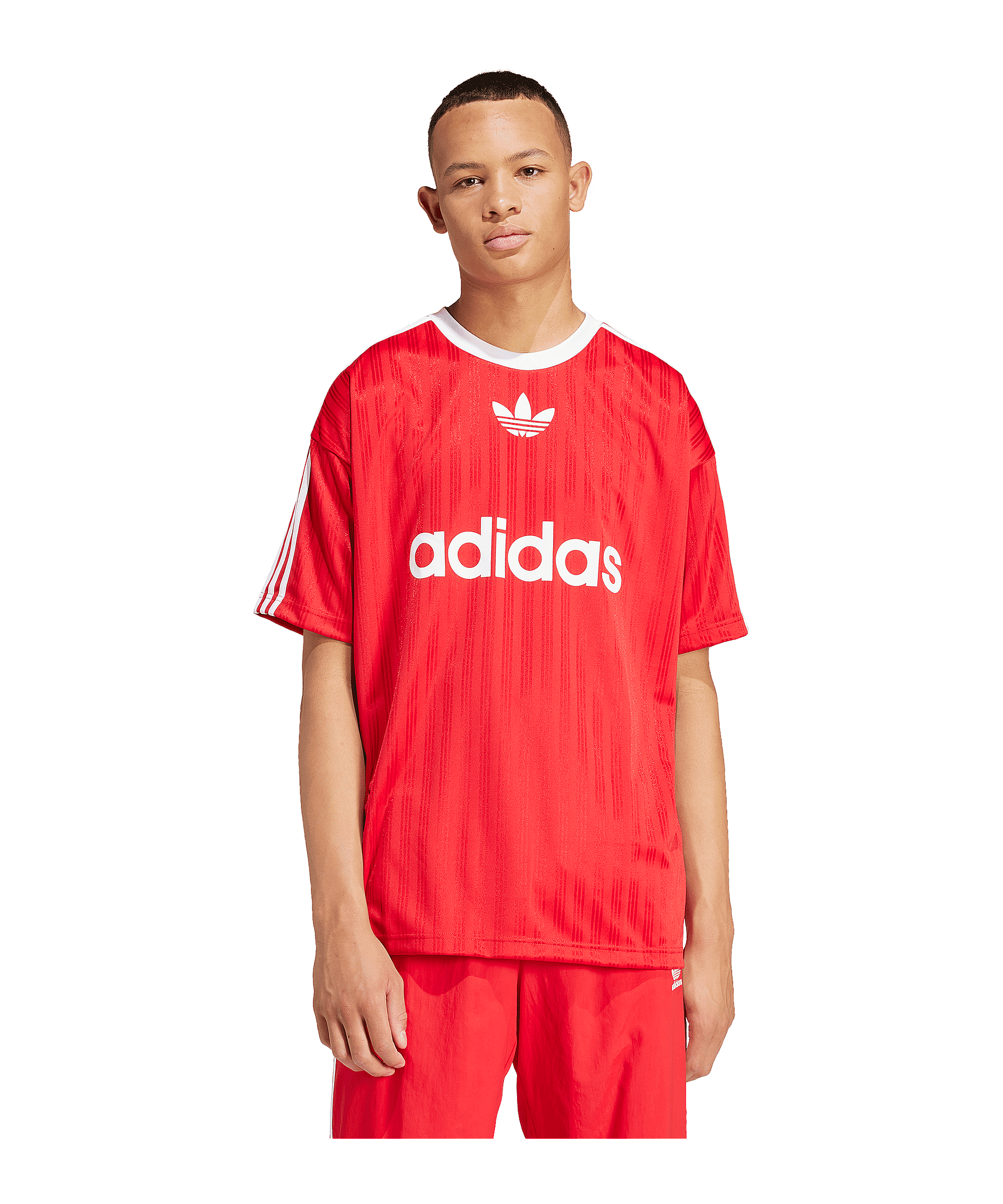 adidas Originals Adicolor Poly T-Shirt Rot Weiss - rot