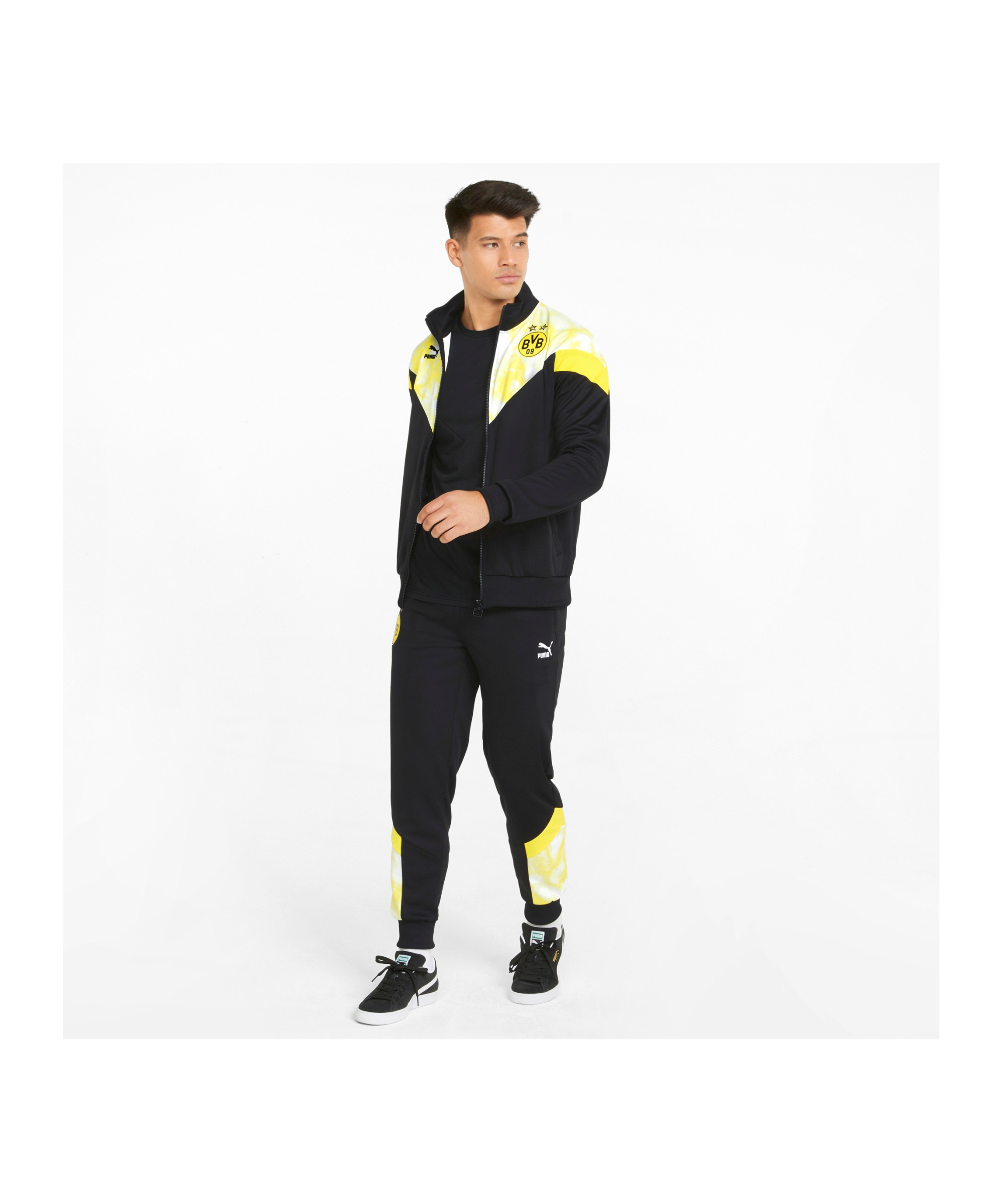 PUMA BVB Dortmund Iconic MCS Mesh Trainingsjacke Schwarz F02 - schwarz