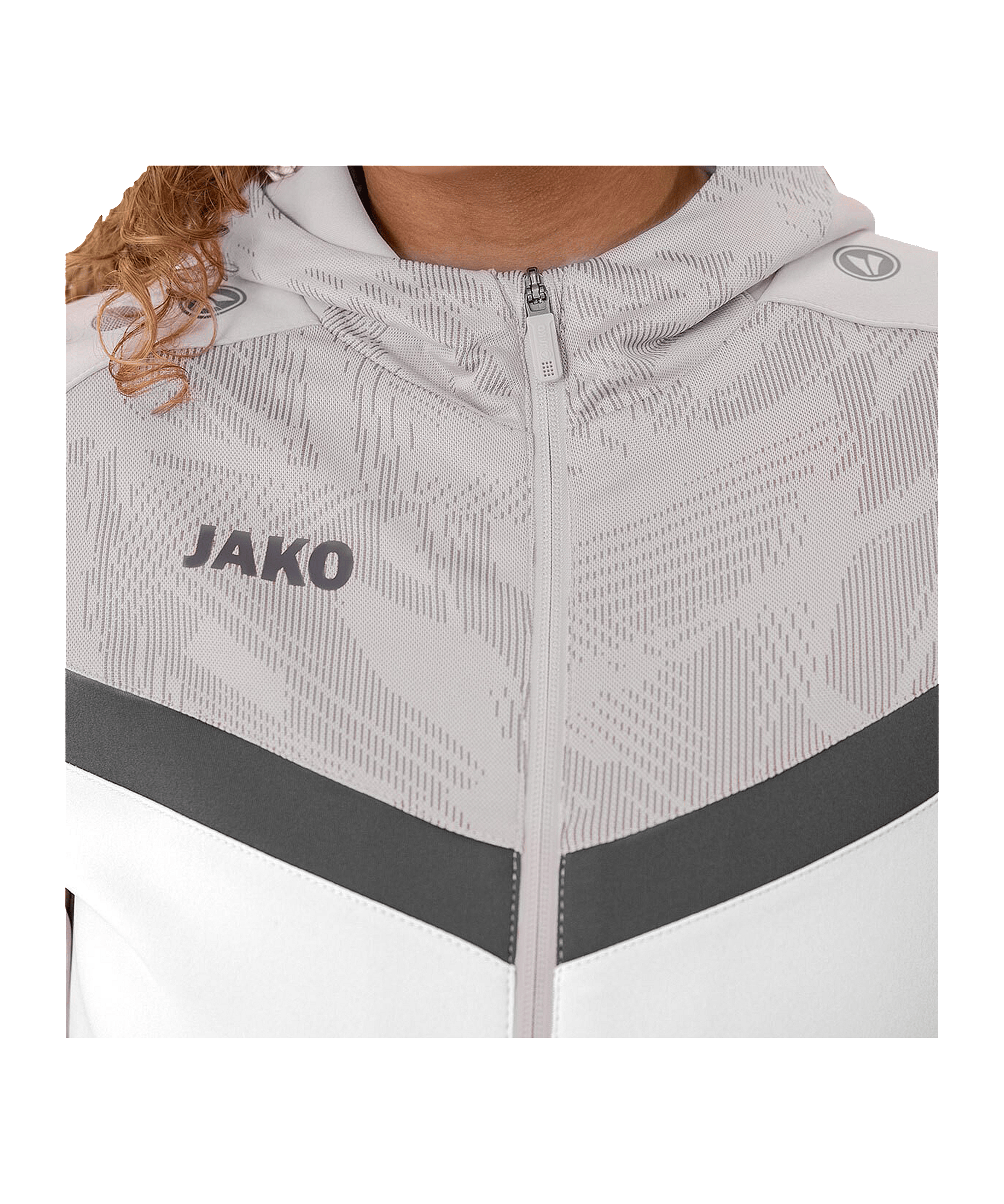 JAKO Icon Kapuzenjacke Damen Weiss Grau F016 - weiss