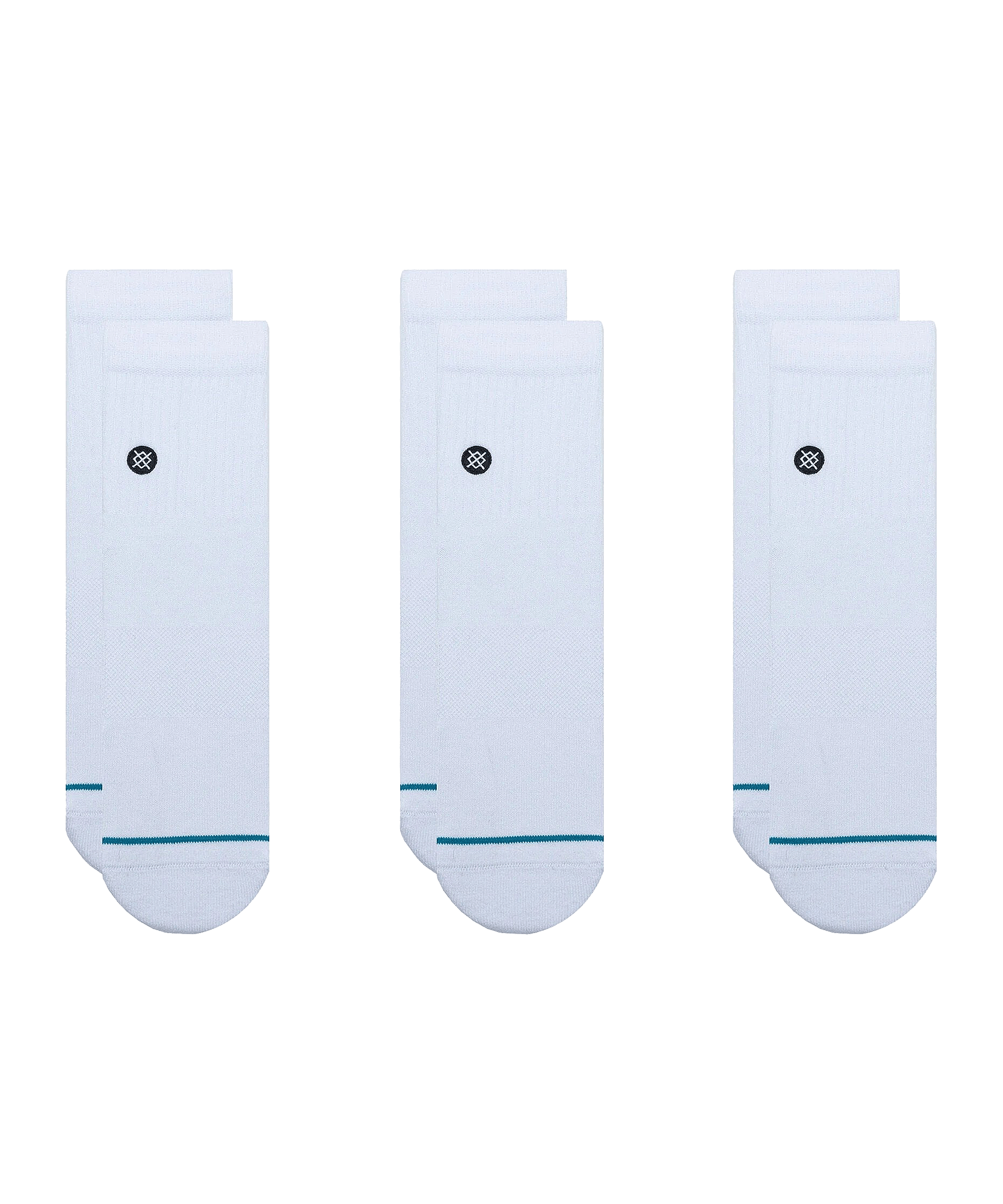 Stance Icon Quarter Socken 3er Pack Weiss Blau - weiss